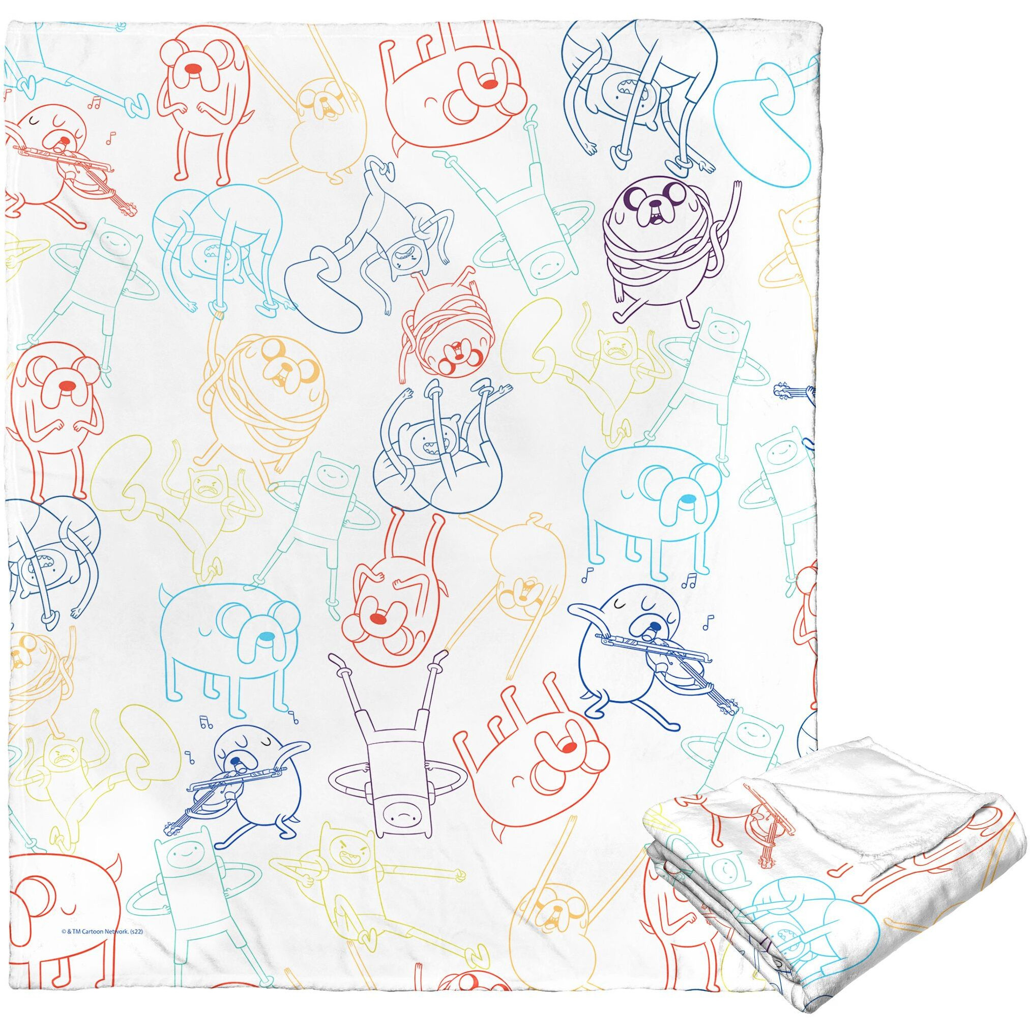 Adventure Time Silk Touch Throw Blanket, 50 x 60, Rainbow Finn and Jake(D0102H21g1W)