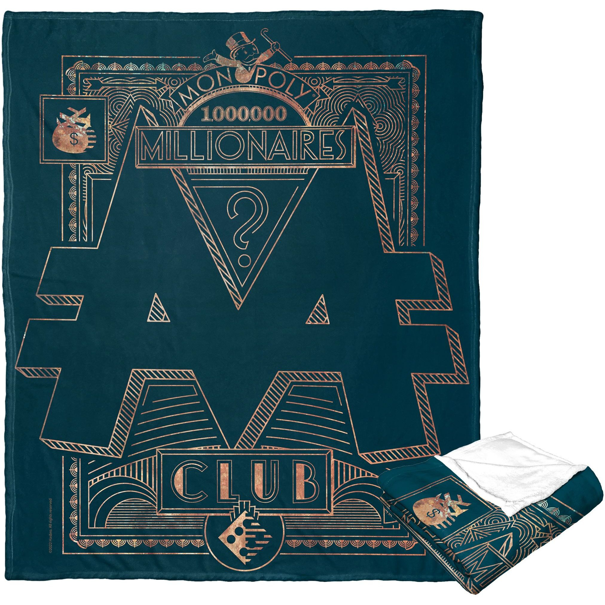 Hasbro Monopoly Silk Touch Throw Blanket, 50 x 60, Millionare club(D0102H21LVg)