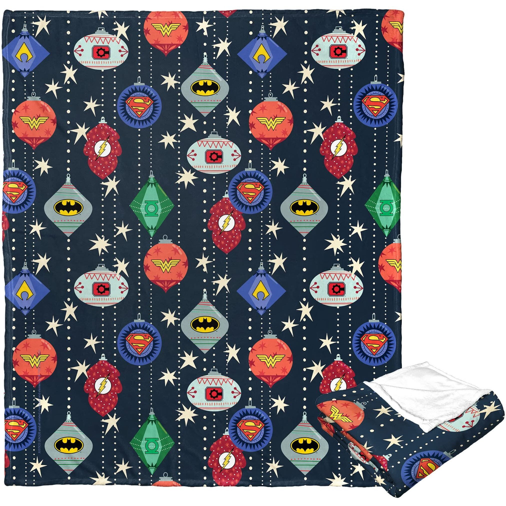 Dc comics Justice League Silk Touch Throw Blanket, 50 x 60, Hero Ornaments(D0102H21LKA)