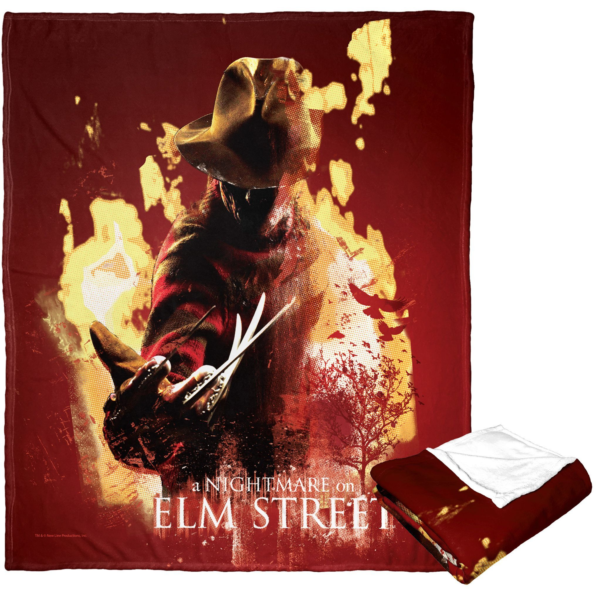 A Nightmare on Elm Street Silk Touch Throw Blanket, 50 x 60, Into the Flames(D0102H21gZU)