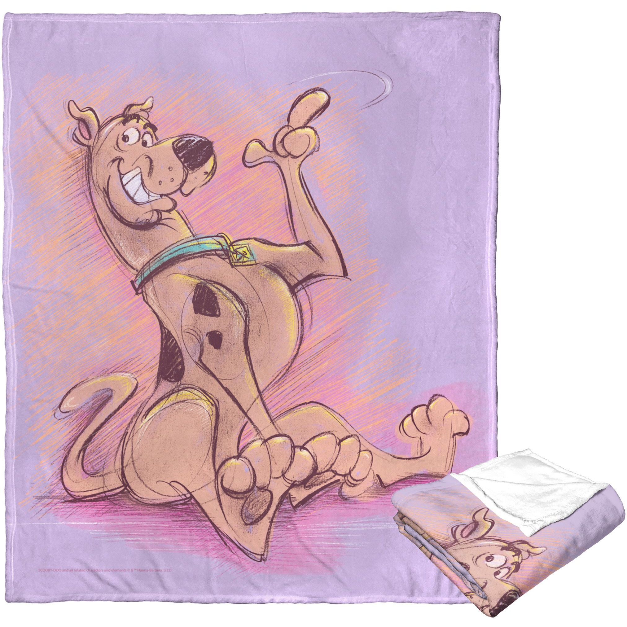 Warner Bros Scooby-Doo Silk Touch Throw Blanket, 50 x 60, Sketchy Scooby(D0102H212WW)