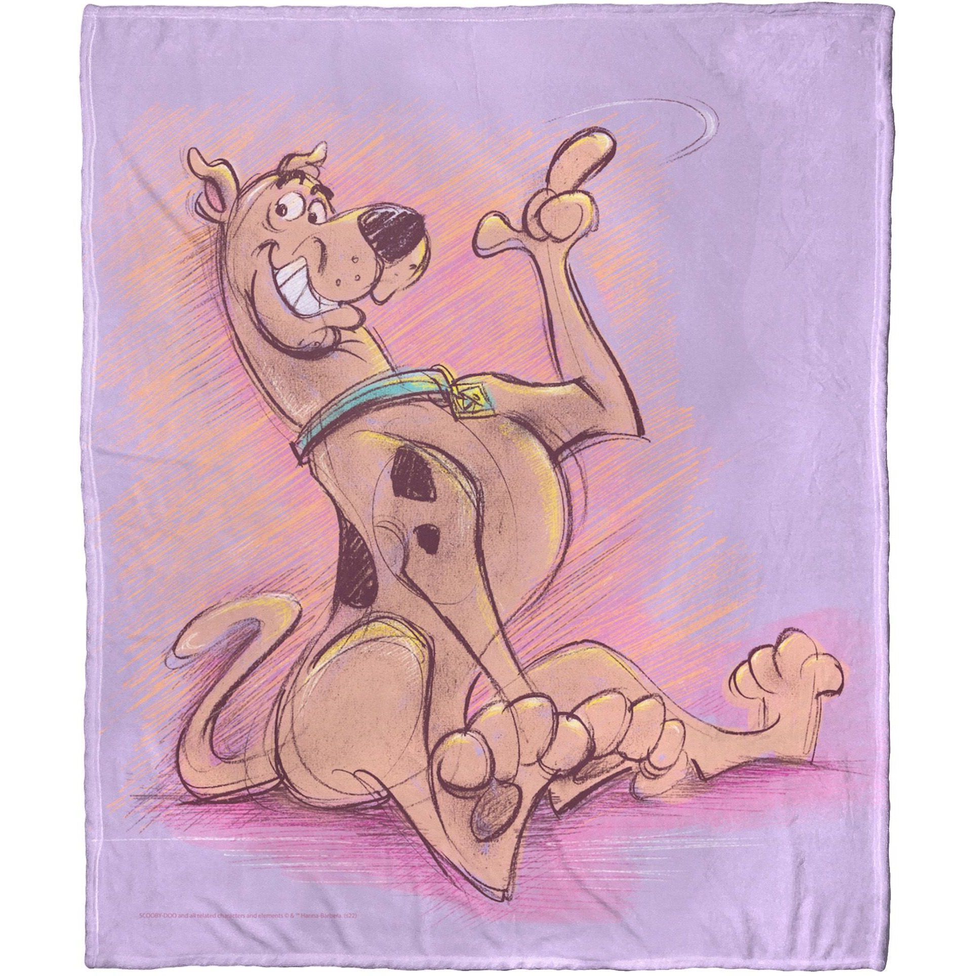Warner Bros Scooby-Doo Silk Touch Throw Blanket, 50 x 60, Sketchy Scooby(D0102H212WW)