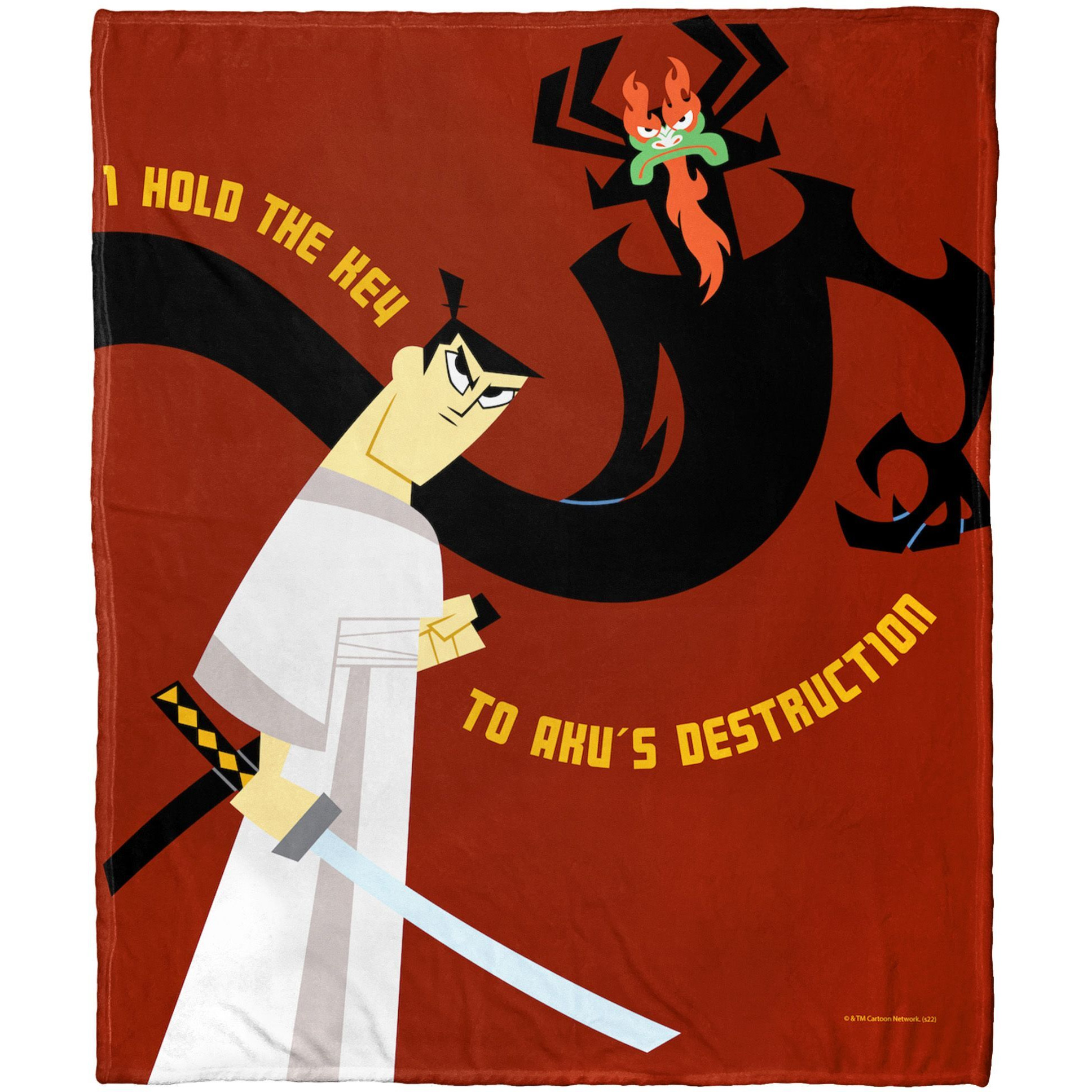 cartoon Networks Samurai Jack Silk Touch Throw Blanket, 50 x 60, Jack versus Aku(D0102H21LHA)