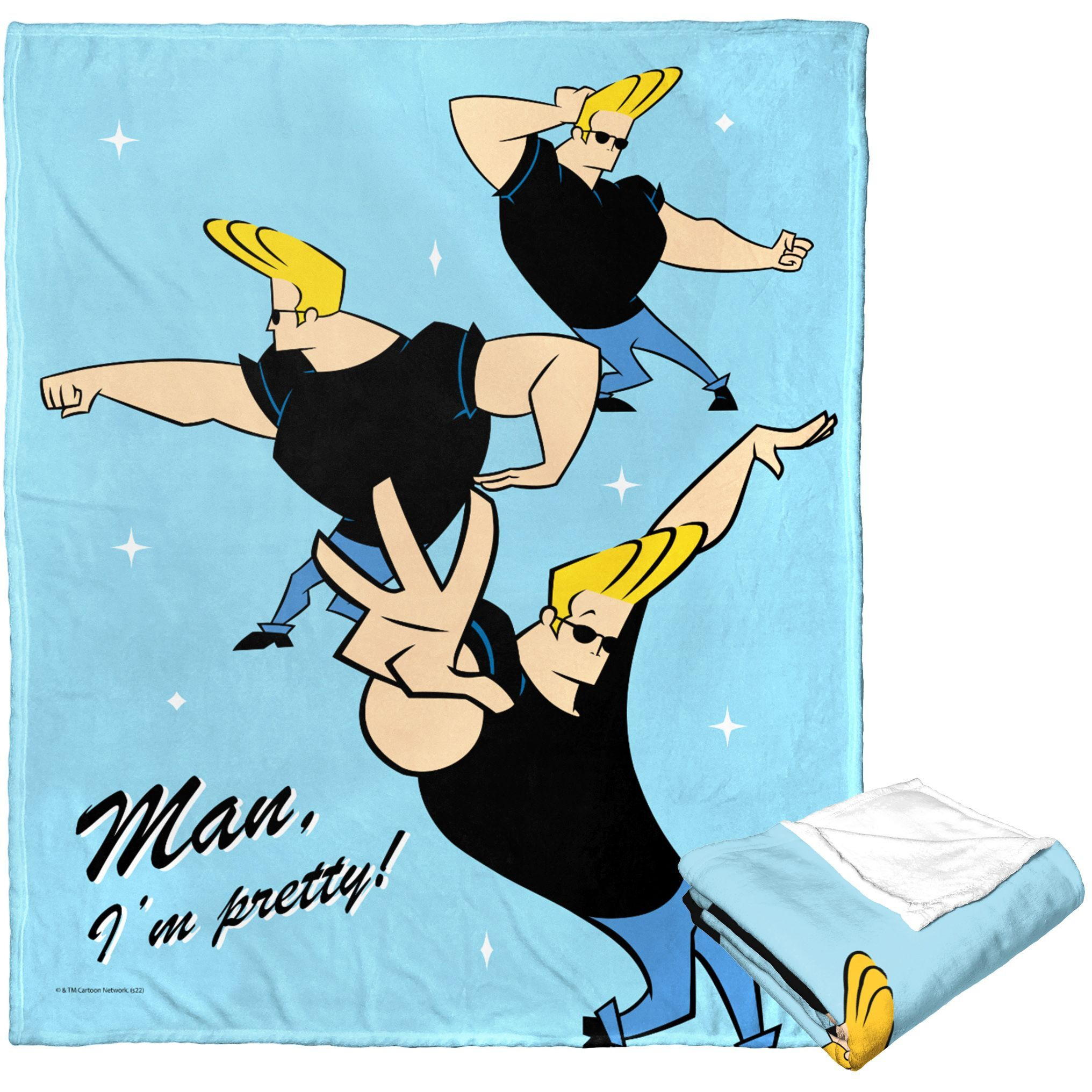 cartoon Networks Johnny Bravo Silk Touch Throw Blanket, 50 x 60, Smooth Moves(D0102H21QLY)
