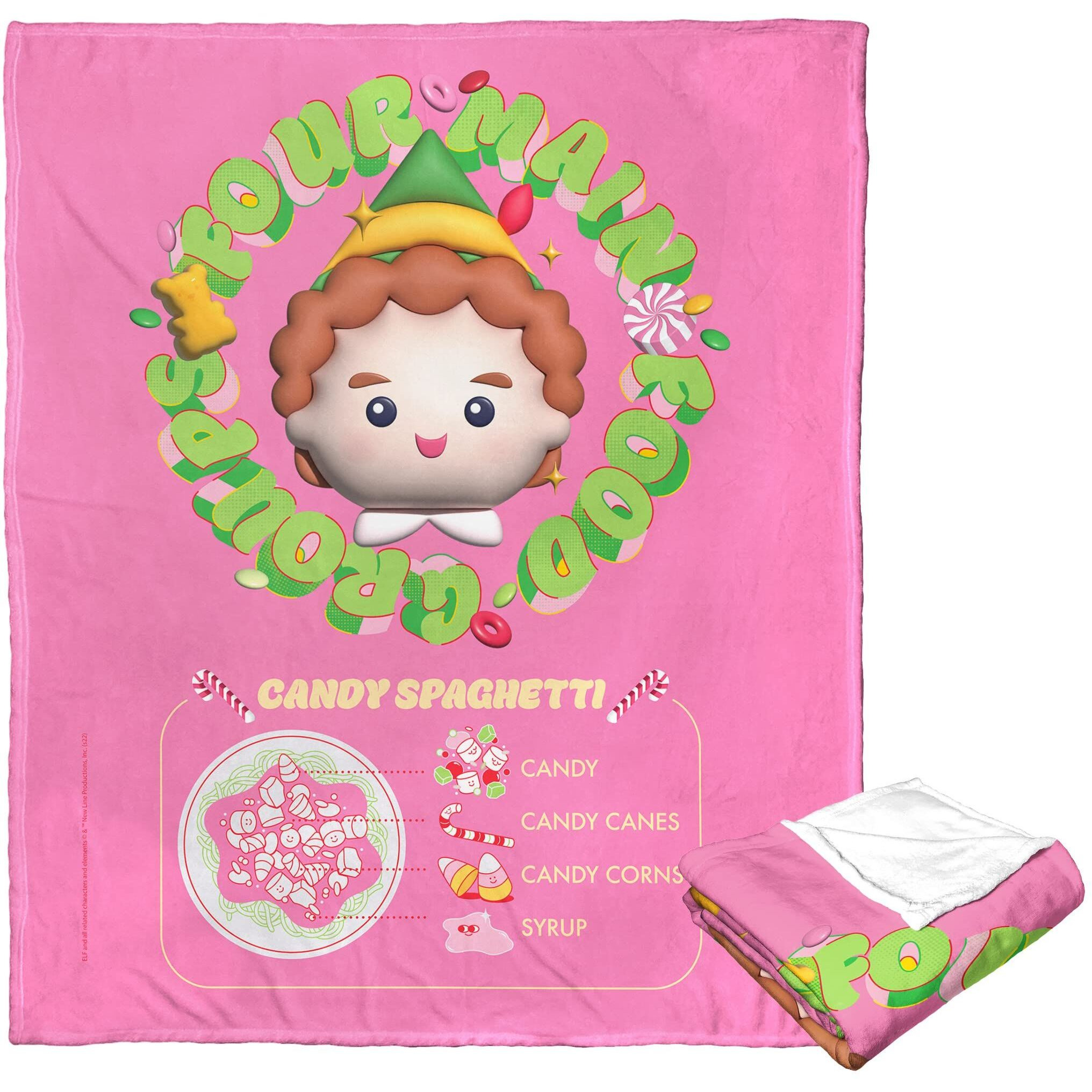 Elf Silk Touch Throw Blanket, 50 x 60, Four Food groups Pink(D0102H21L07)