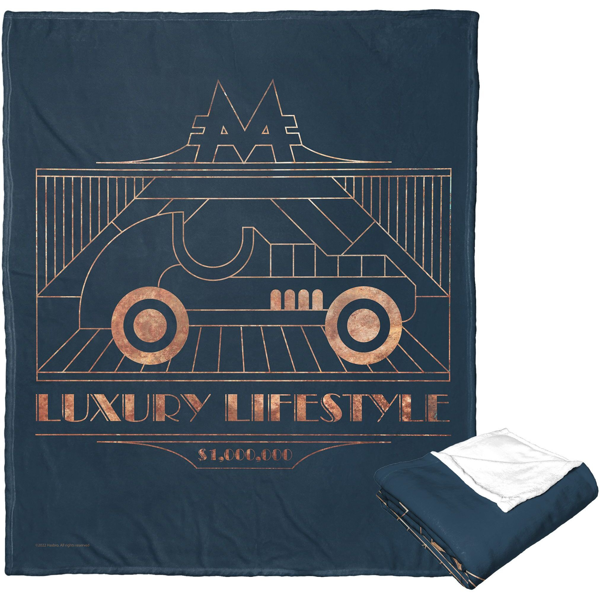 Hasbro Monopoly Silk Touch Throw Blanket, 50 x 60, Luxury Lifestyle(D0102H21LMV)