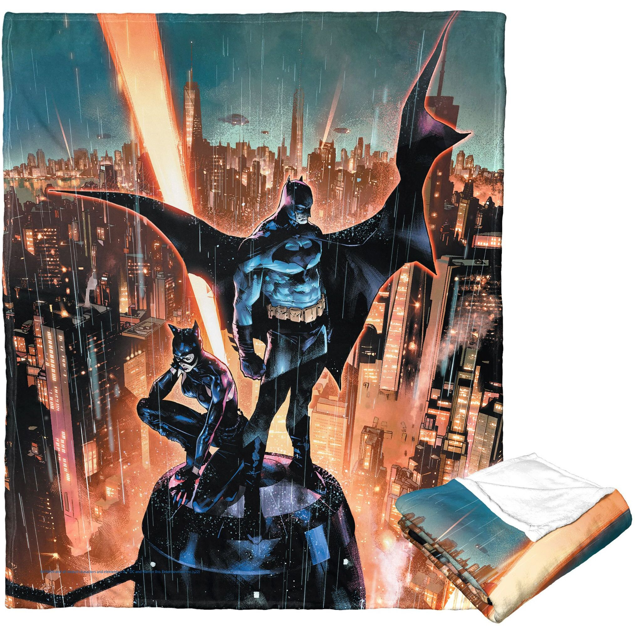 Dc comics Batman Silk Touch Throw Blanket, 50 x 60, Above the city(D0102H21gDY)