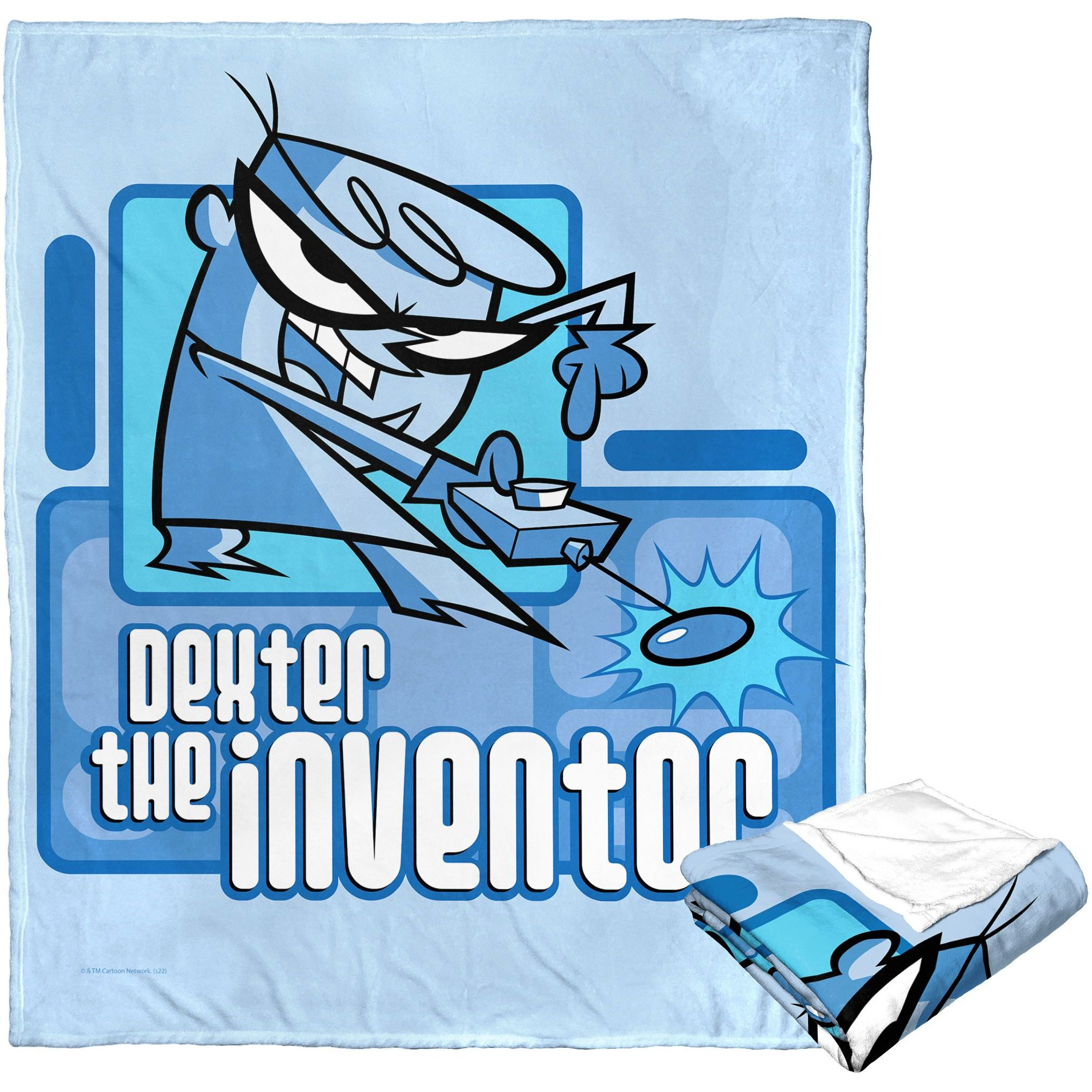 cartoon Networks Dexters Laboratory Silk Touch Throw Blanket, 50 x 60, Dexter the Inventor(D0102H21QDW)