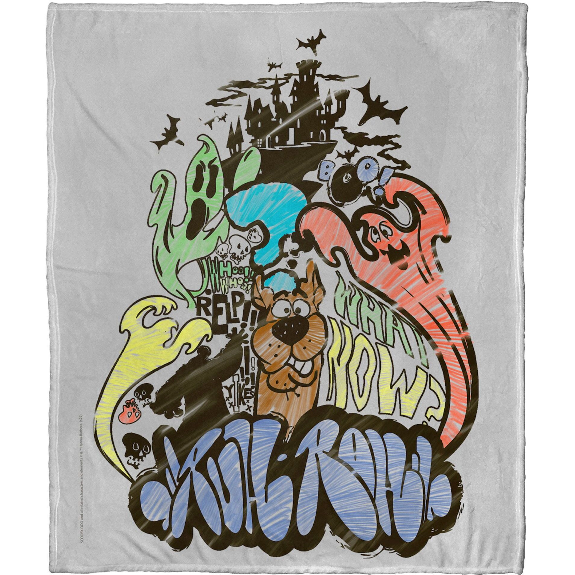 Warner Bros Scooby-Doo Silk Touch Throw Blanket, 50 x 60, Scooby graffiti(D0102H212MU)