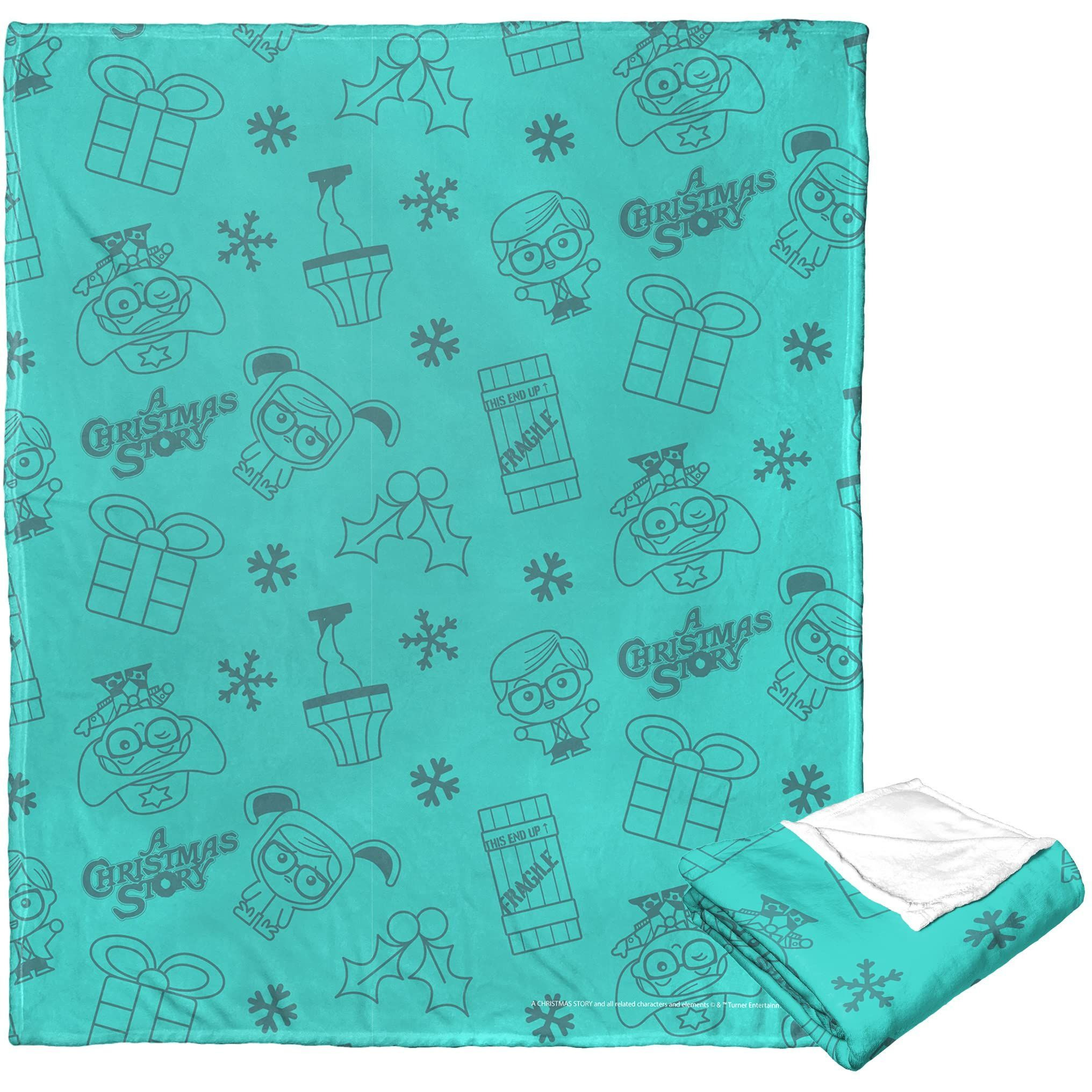 A christmas Story Silk Touch Throw Blanket, 50 x 60, Blue christmas(D0102H21LKV)