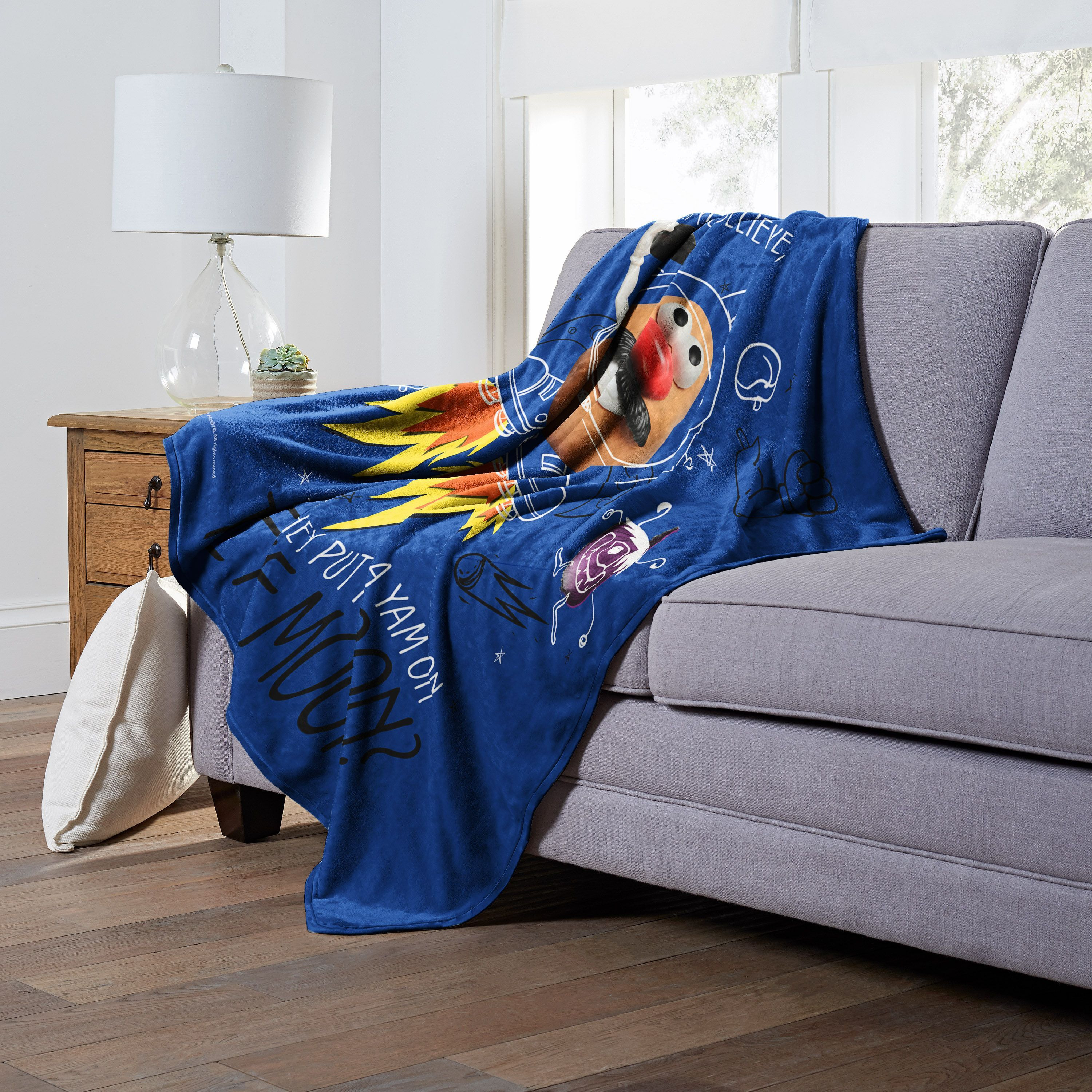 Hasbro Potato Head Silk Touch Throw Blanket, 50 x 60, A Yam on the Moon(D0102H21L1V)