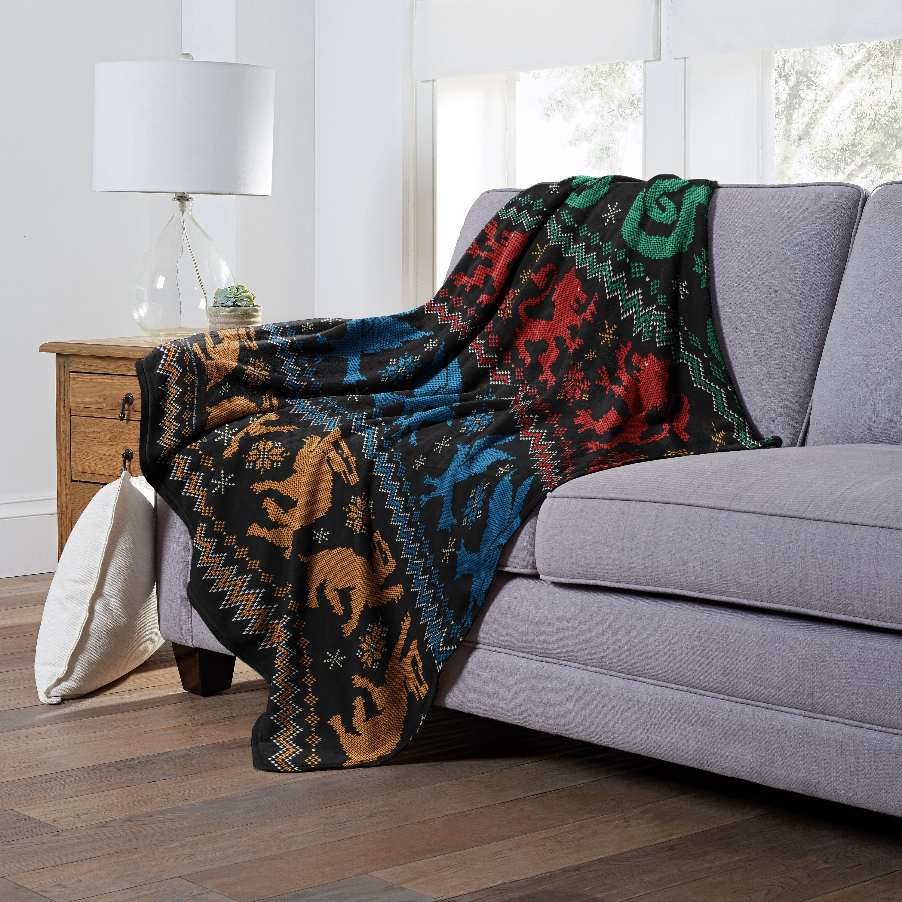 Harry Potter Silk Touch Throw Blanket, 50 x 60, Houses Sweater(D0102H21L8V)