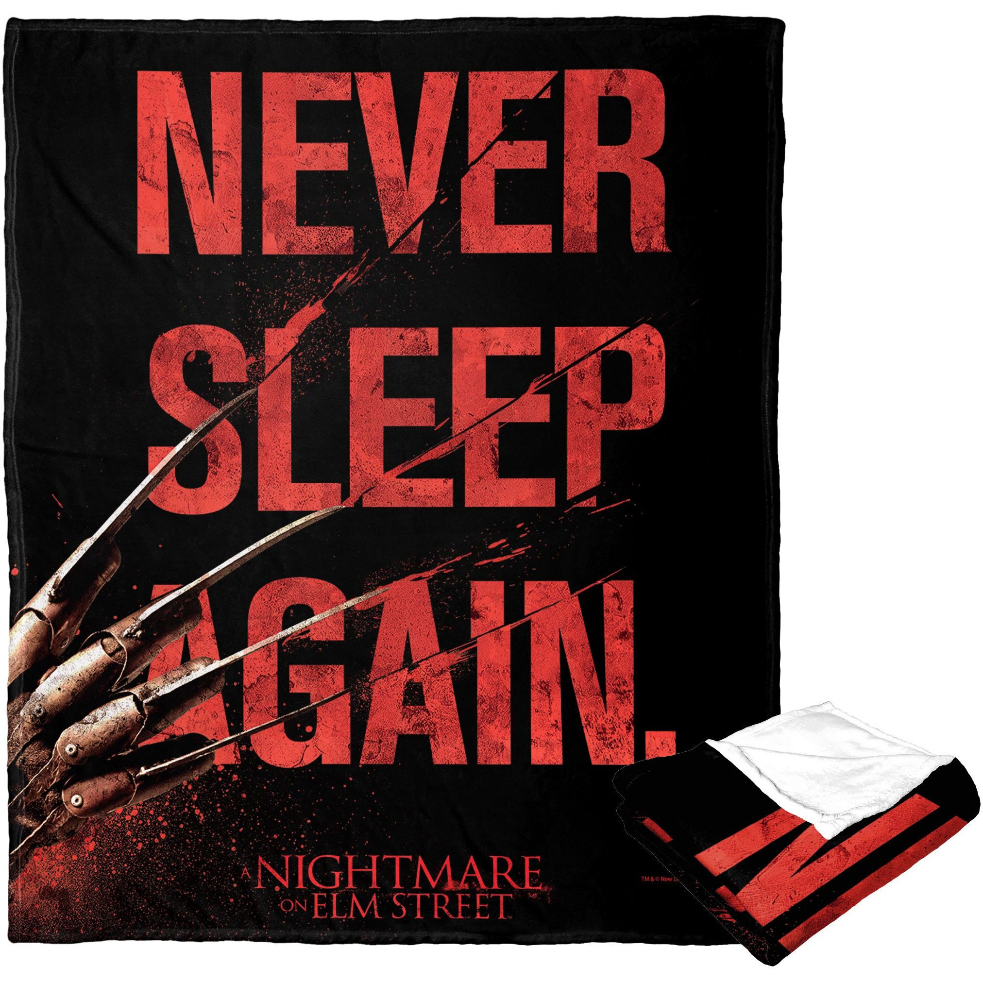 A Nightmare on Elm Street Silk Touch Throw Blanket, 50 x 60, Never Sleep Again(D0102H21g4V)
