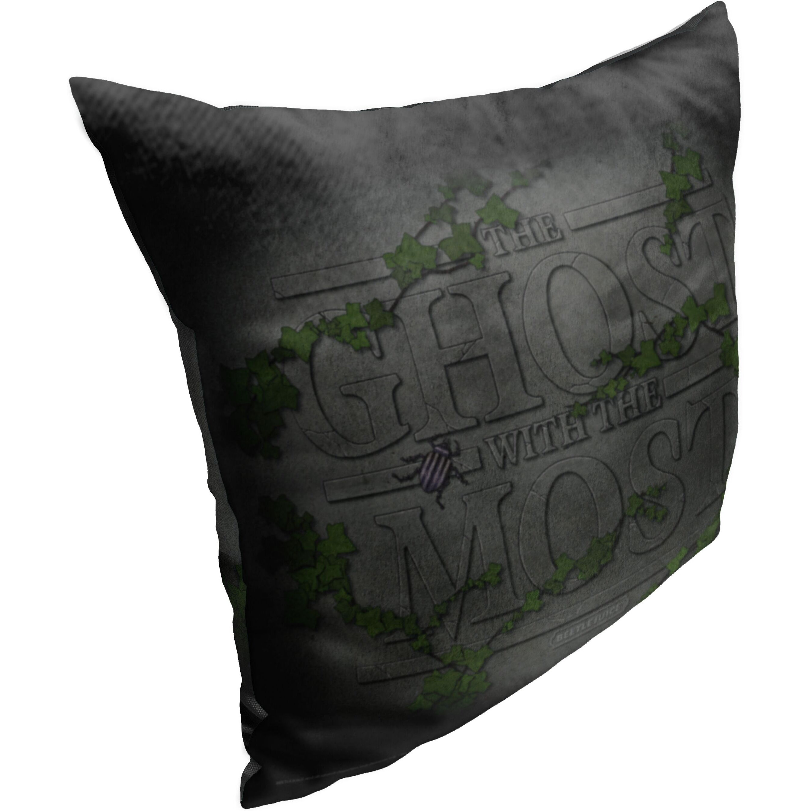 WB-Beetlejuice, Ghostly Gravestone, Printed Throw Pillow, 18&quotx18"