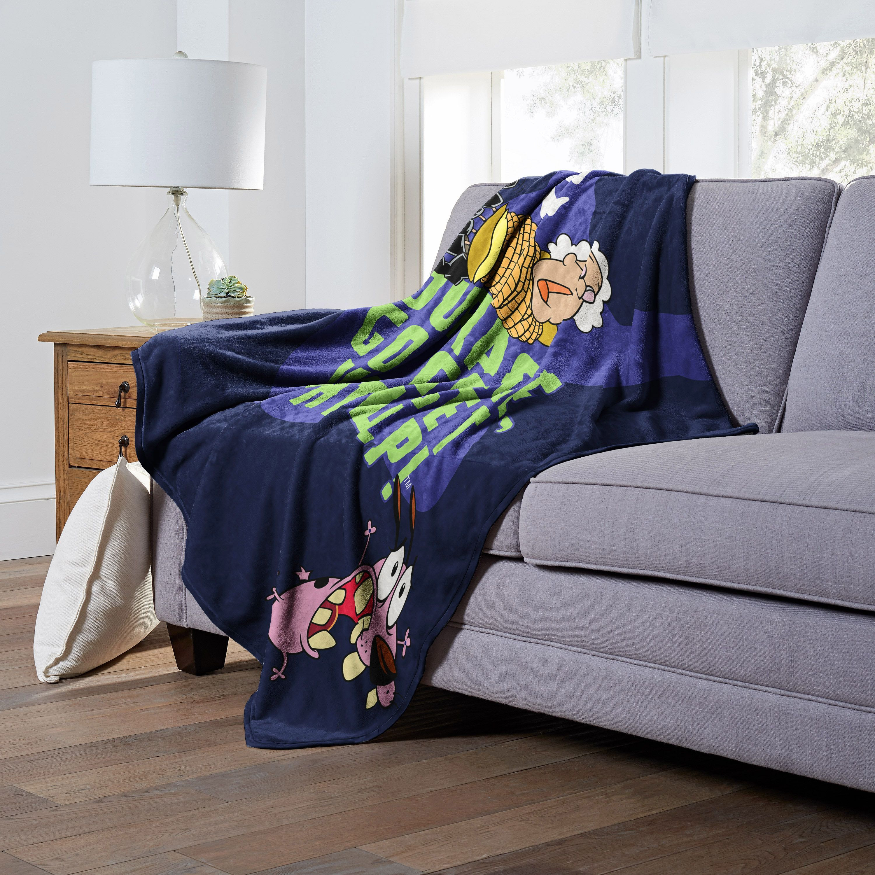 cartoon Networks courage the cowardly Dog Silk Touch Throw Blanket, 50 x 60, go get Help(D0102H21Q2W)