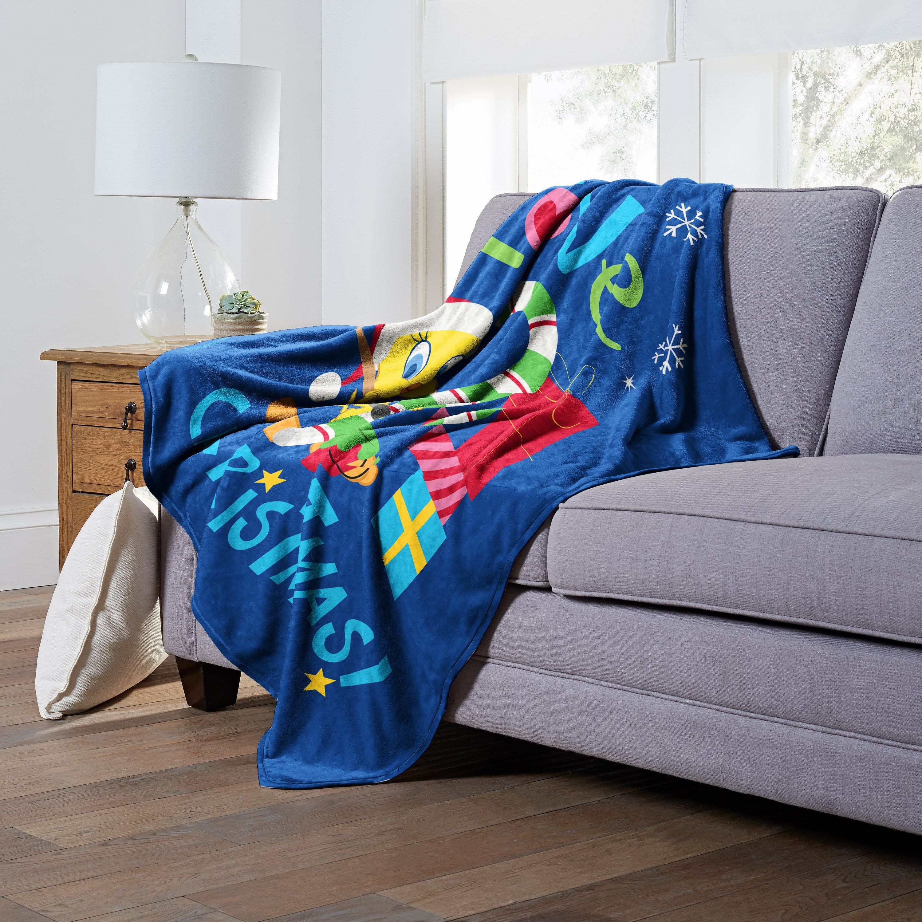 Warner Bros Looney Tunes Silk Touch Throw Blanket, 50 x 60, I Love christmas(D0102H21L5U)