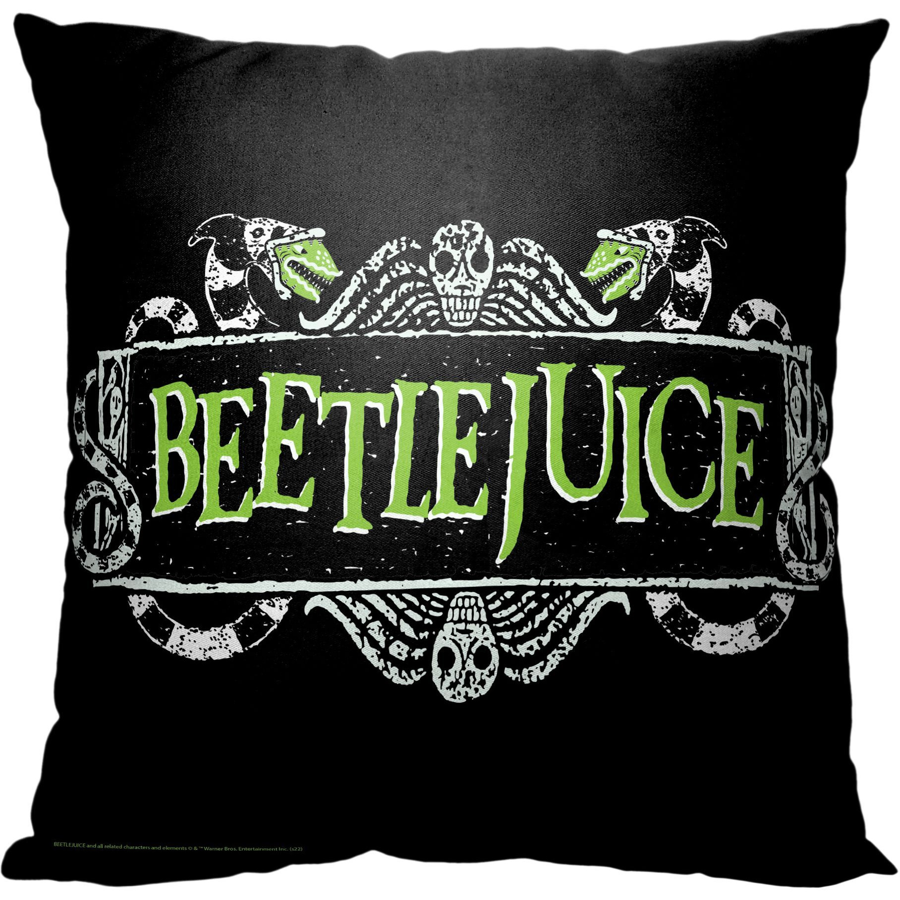 WB-Beetlejuice, Title Printed Throw Pillow, 18&quotx18"