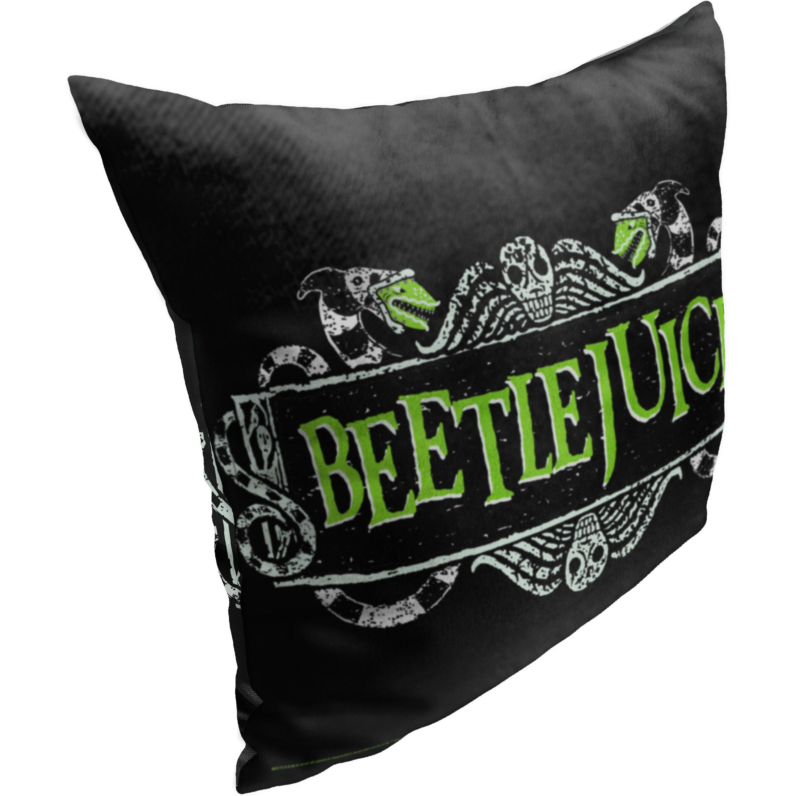 WB-Beetlejuice, Title Printed Throw Pillow, 18&quotx18"