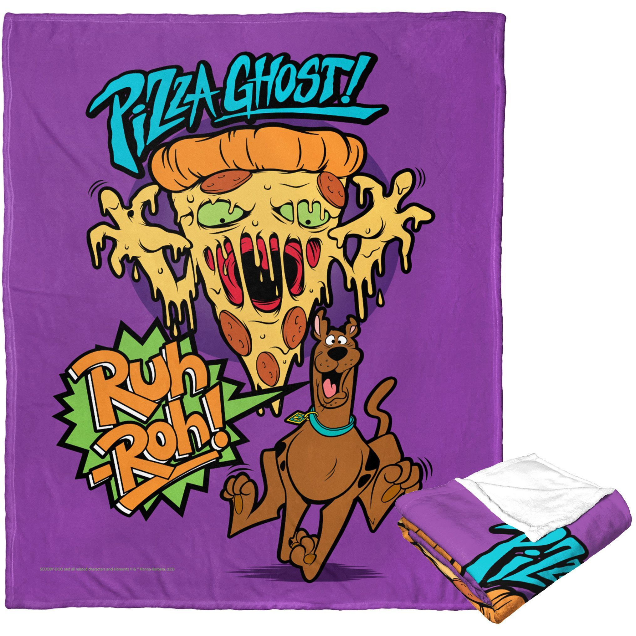 Warner Bros Scooby-Doo Silk Touch Throw Blanket, 50 x 60, Pizza ghost(D0102H212TV)