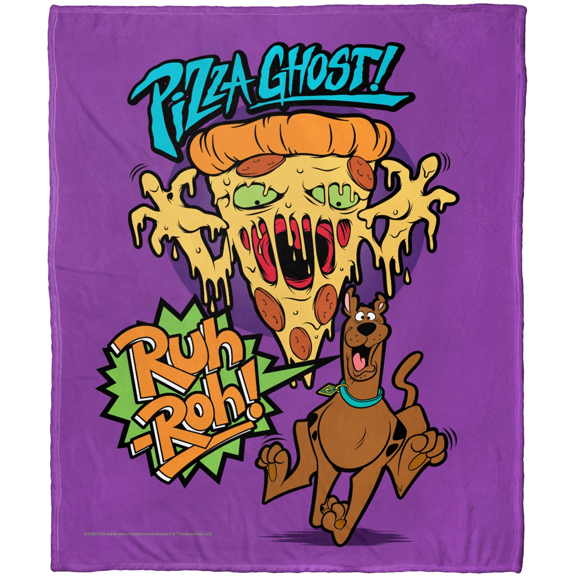 Warner Bros Scooby-Doo Silk Touch Throw Blanket, 50 x 60, Pizza ghost(D0102H212TV)