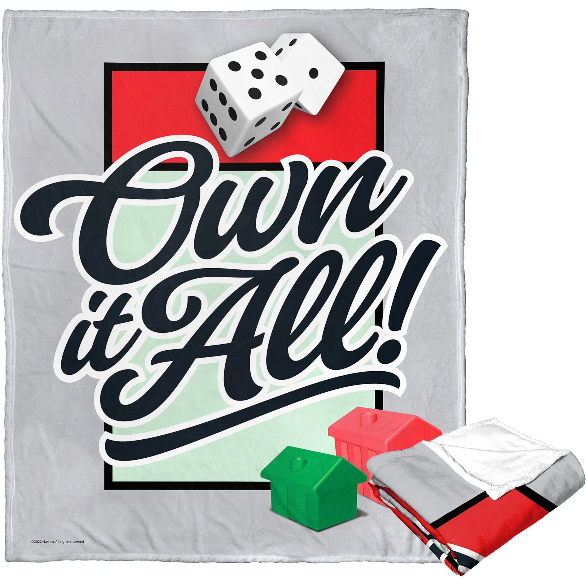 Hasbro Monopoly Silk Touch Throw Blanket, 50 x 60, Own It All(D0102H21LYA)