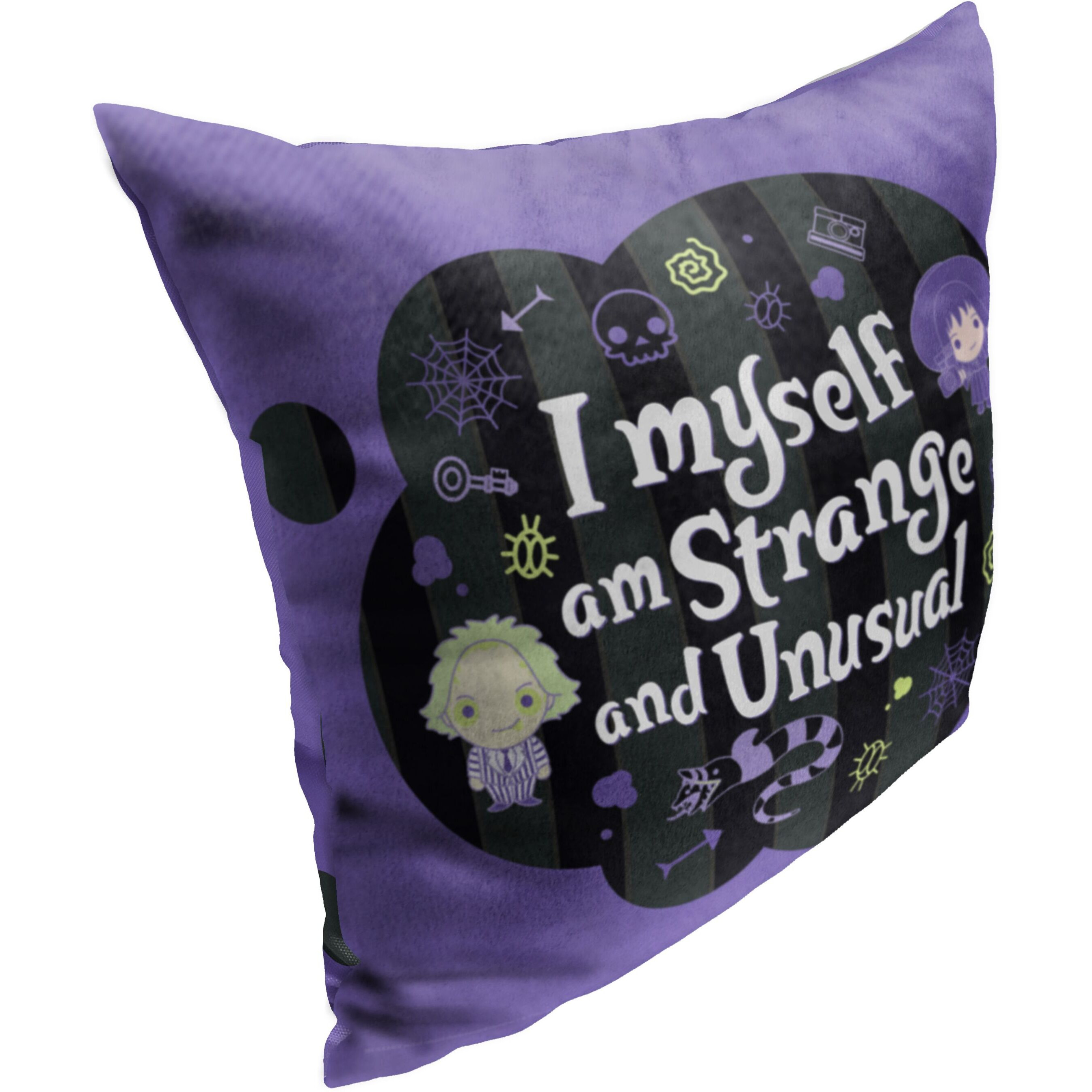 WB-Beetlejuice, Strange and Unusual Friends, Printed Throw Pillow, 18&quotx18"