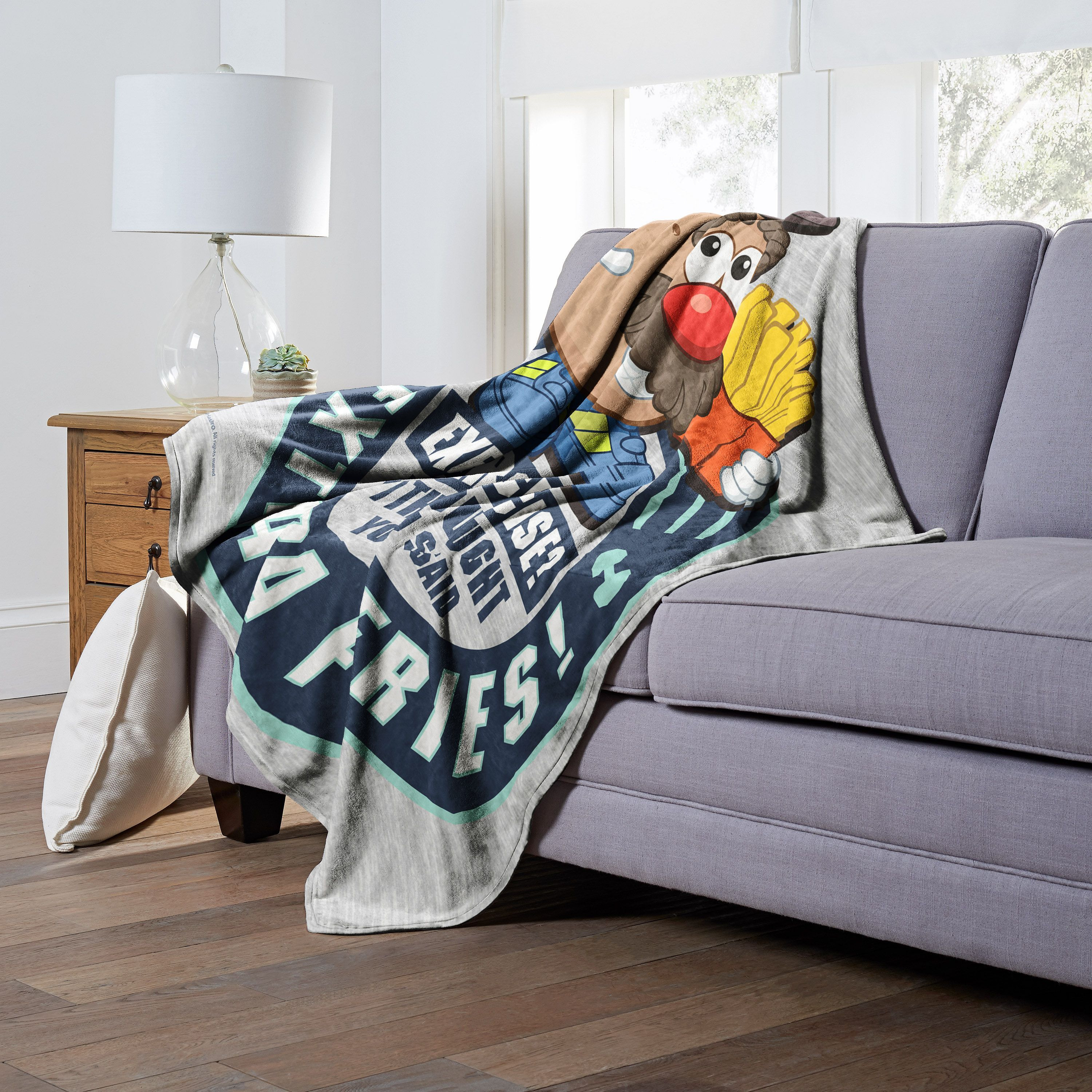 Hasbro Potato Head Silk Touch Throw Blanket, 50 x 60, Exercise Extra Fries(D0102H21LWg)