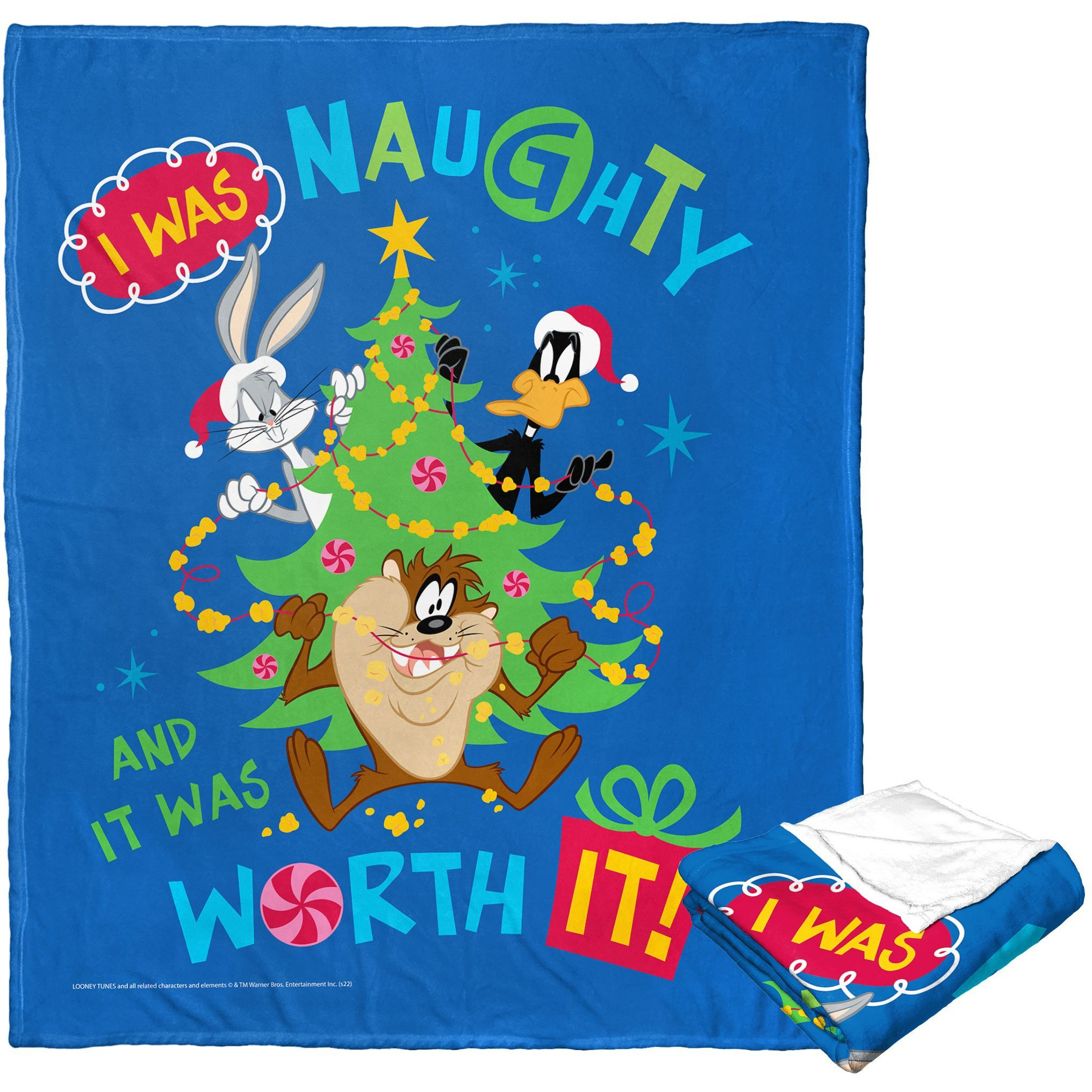 Warner Bros Looney Tunes Silk Touch Throw Blanket, 50 x 60, Naught and Worth It(D0102H21LRA)