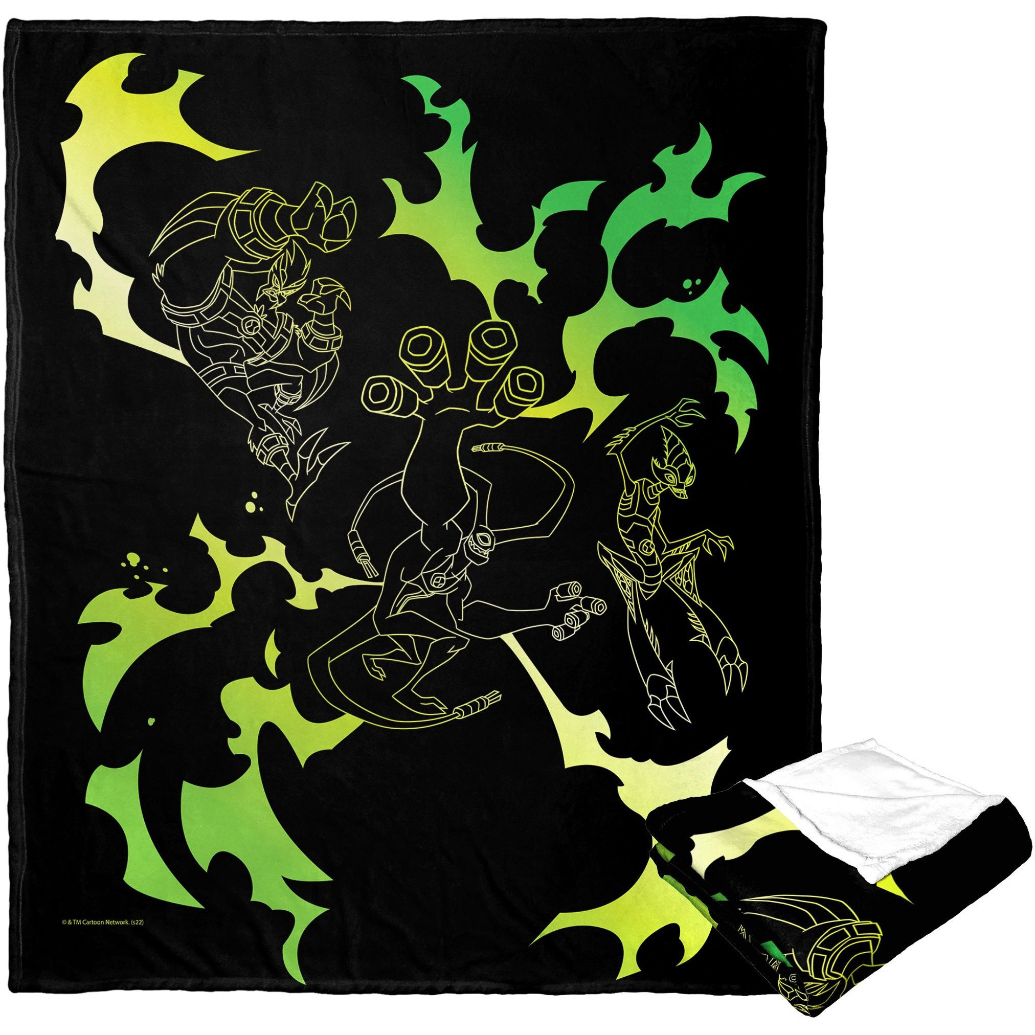 cartoon Networks Ben 10 Silk Touch Throw Blanket, 50 x 60, Aleins to the Rescue(D0102H21Q4g)