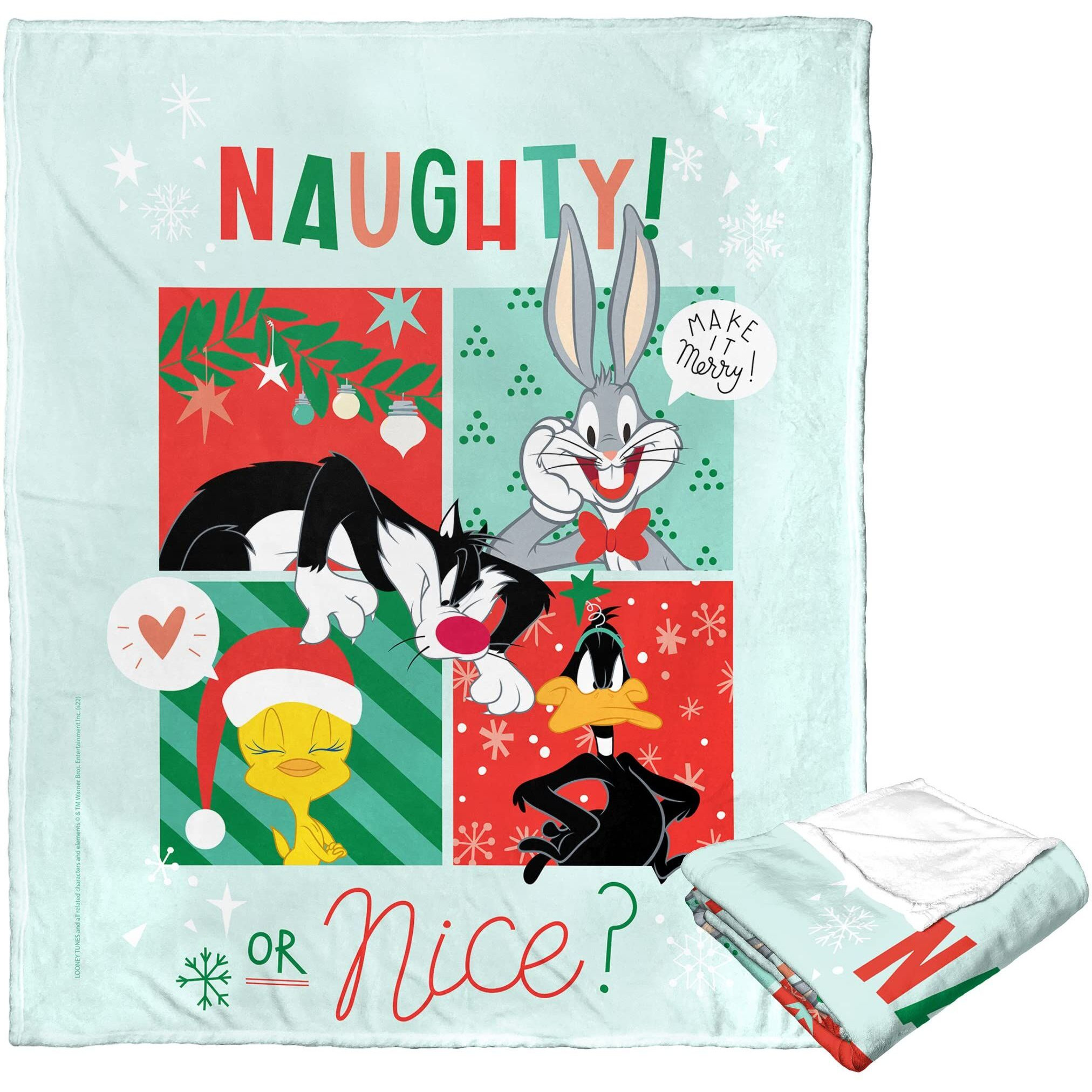 Warner Bros Looney Tunes Silk Touch Throw Blanket, 50 x 60, Naughty or Nice(D0102H21Q3U)