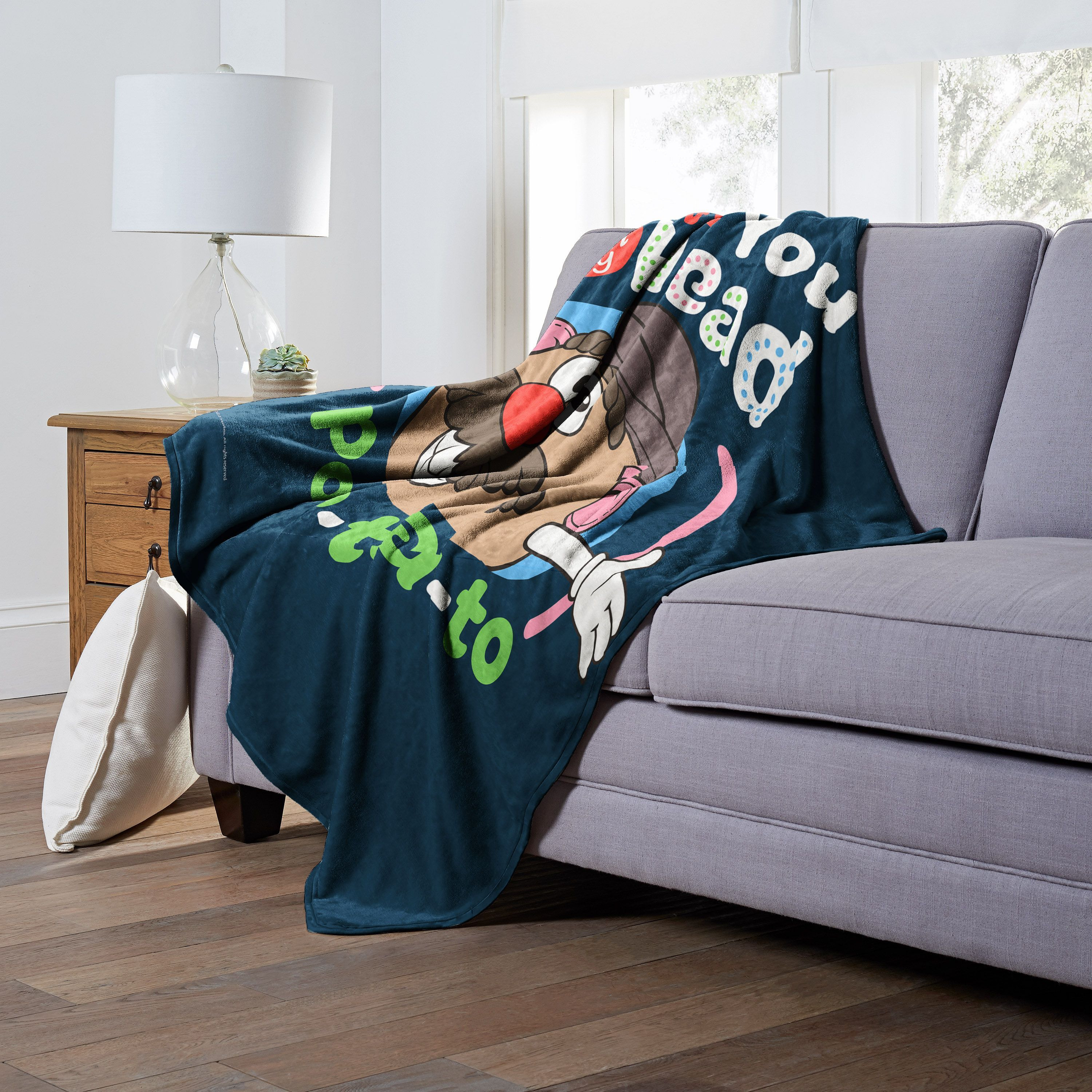 Hasbro Potato Head Silk Touch Throw Blanket, 50 x 60, Head to Po-ta-toe(D0102H21QFW)