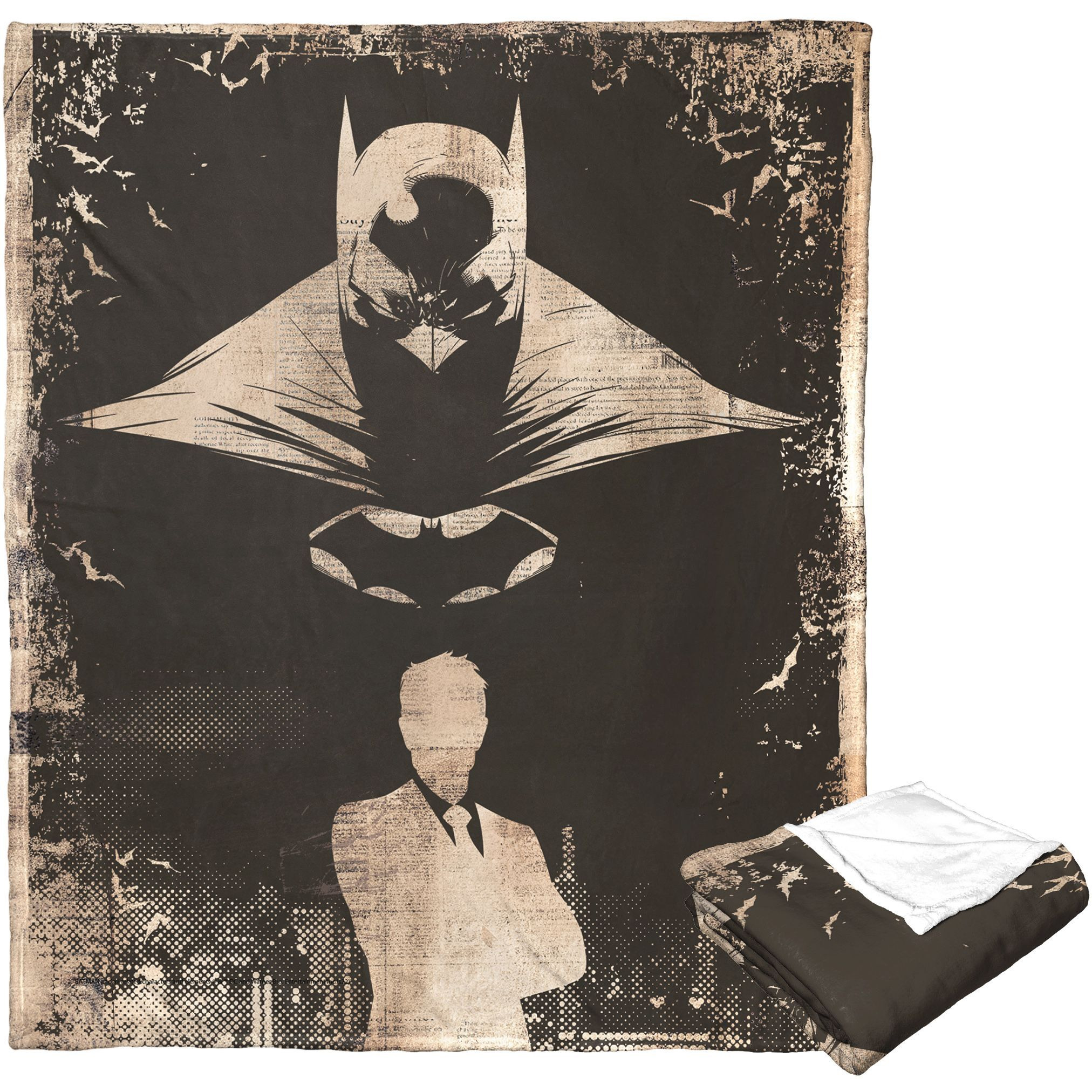 Dc comics Batman Silk Touch Throw Blanket, 50 x 60, Secret Identity(D0102H21gMA)