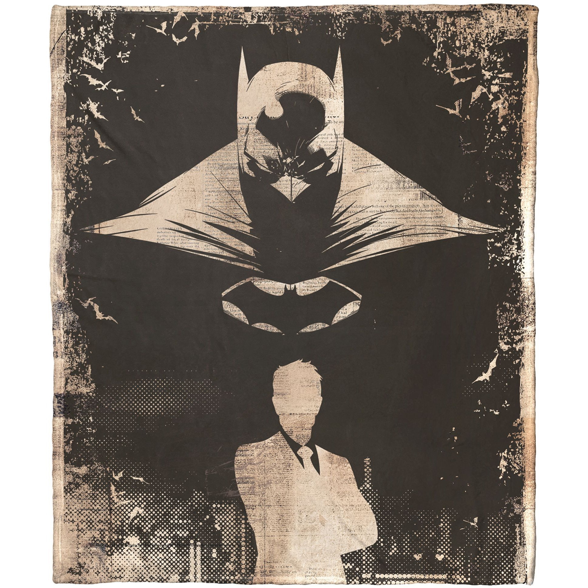Dc comics Batman Silk Touch Throw Blanket, 50 x 60, Secret Identity(D0102H21gMA)