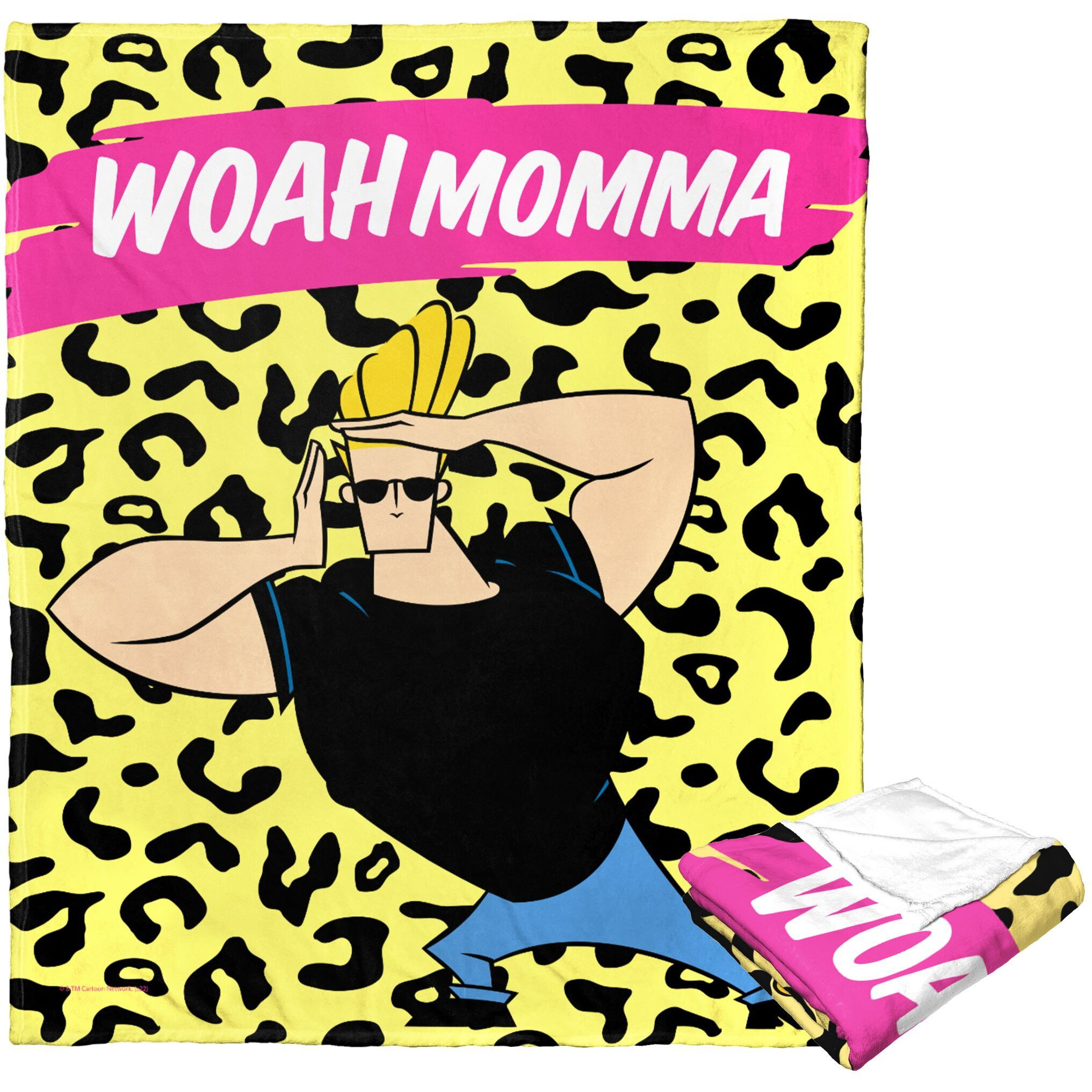 cartoon Networks Johnny Bravo Silk Touch Throw Blanket, 50 x 60, Woah Mama(D0102H21L7A)