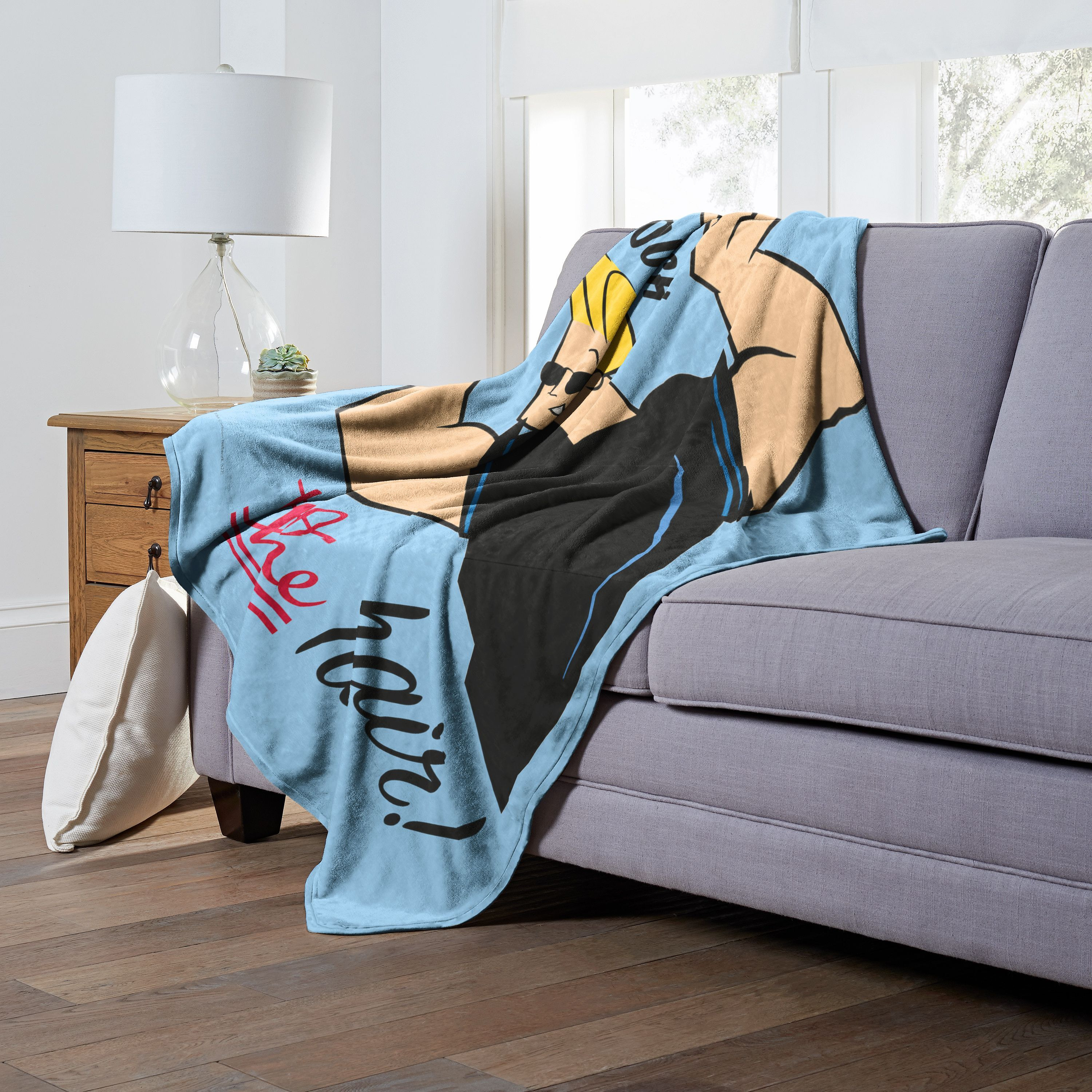 cartoon Networks Johnny Bravo Silk Touch Throw Blanket, 50 x 60, Dont Touch the Hair(D0102H21QJ7)