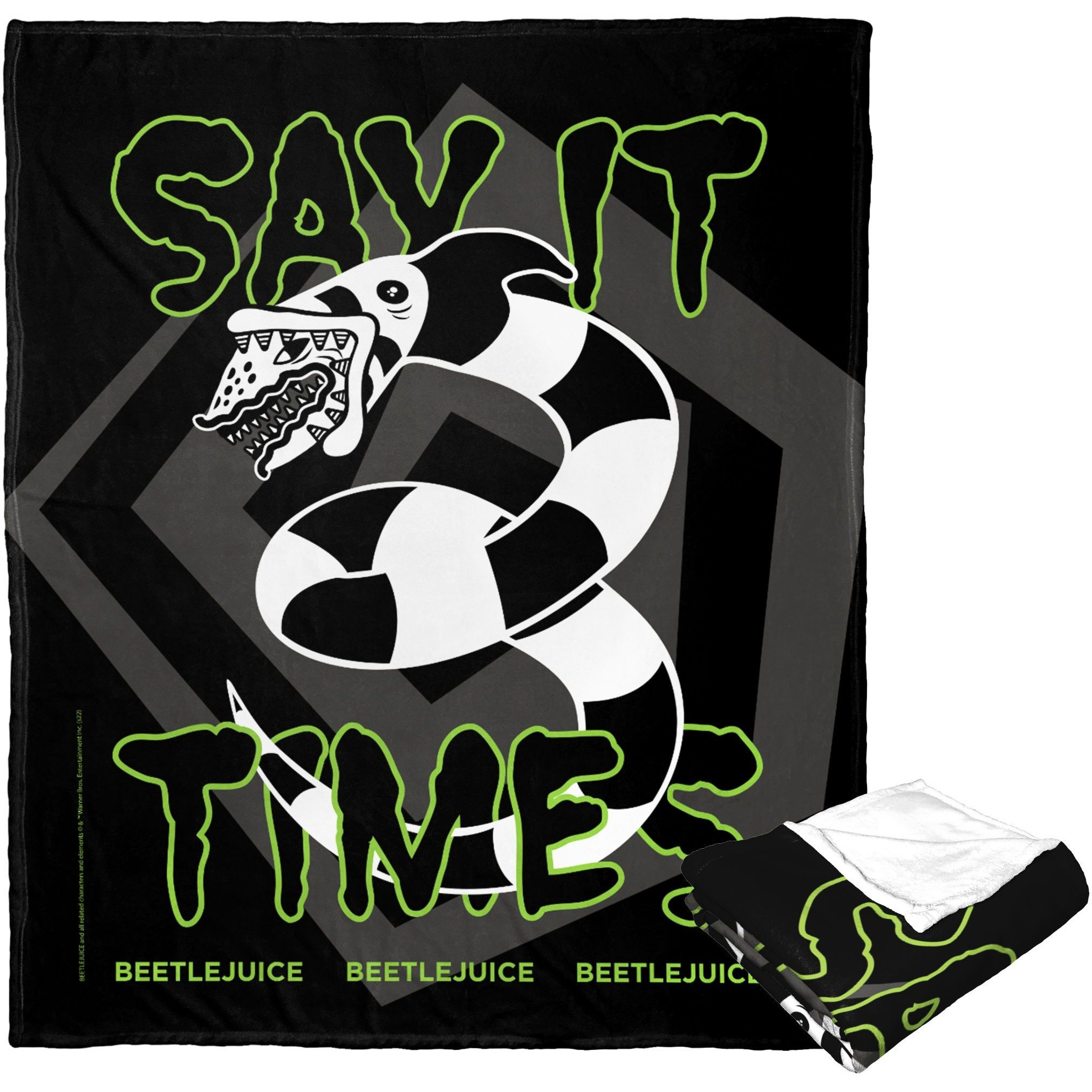 Beetlejuice Silk Touch Throw Blanket, 50 x 60, Say it Three Times(D0102H21gUV)