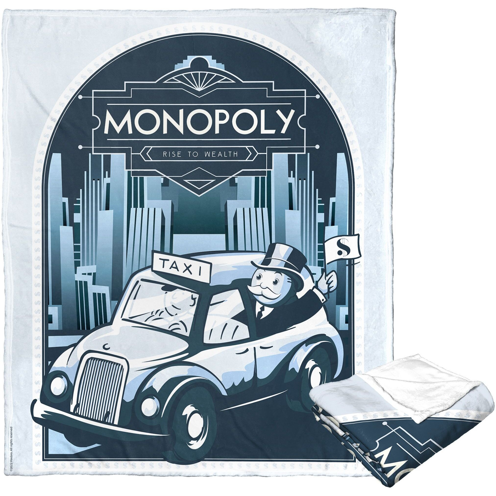 Hasbro Monopoly Silk Touch Throw Blanket, 50 x 60, Rise to Wealth(D0102H21L6Y)