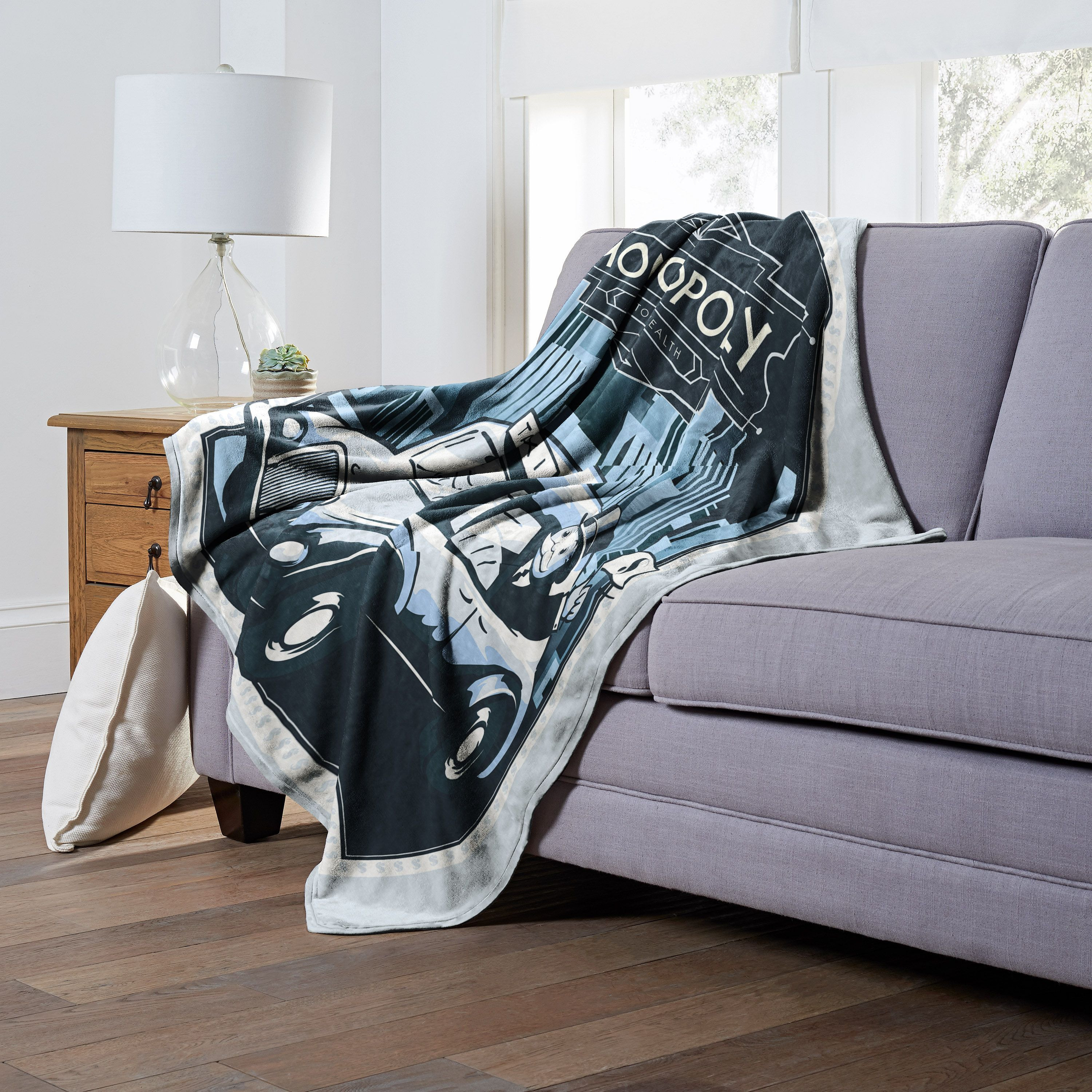 Hasbro Monopoly Silk Touch Throw Blanket, 50 x 60, Rise to Wealth(D0102H21L6Y)