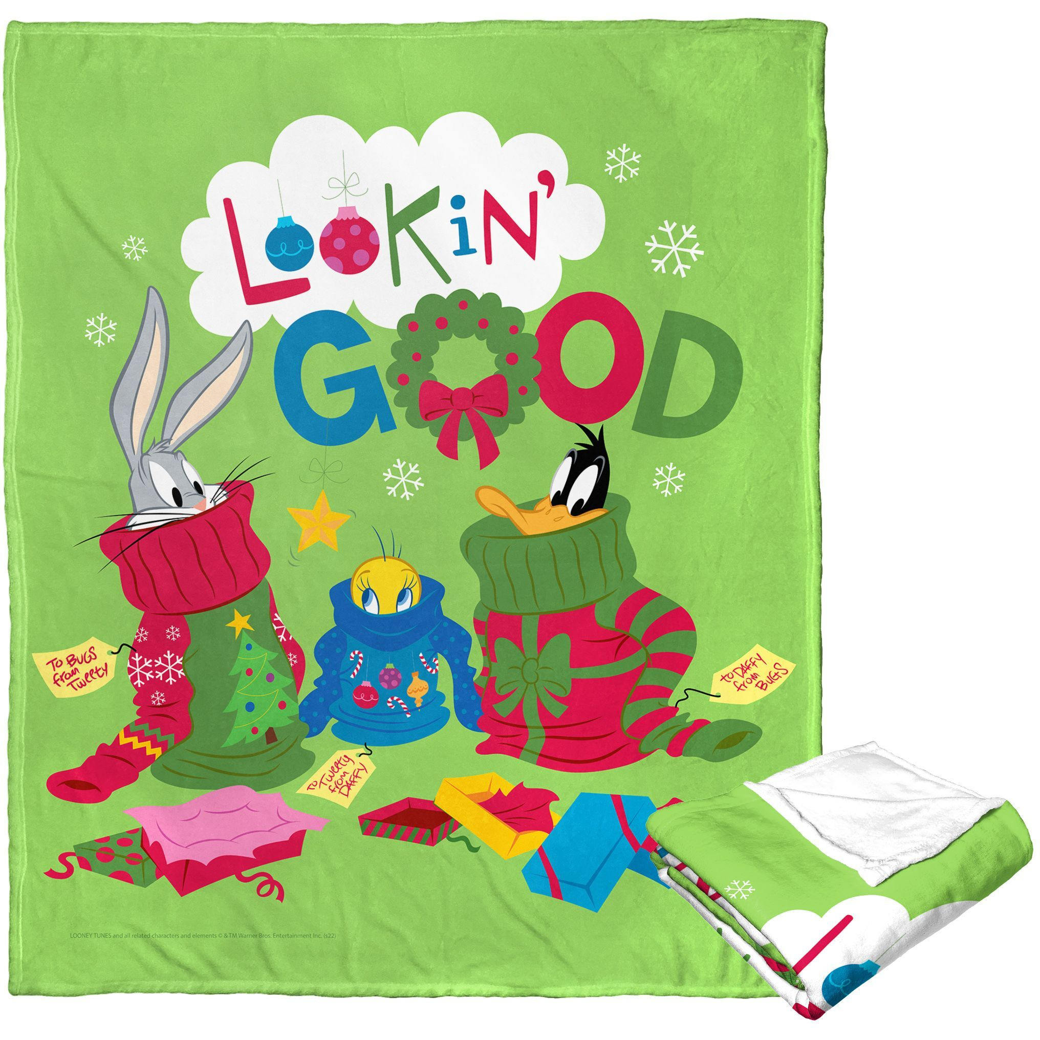 Warner Bros Looney Tunes Silk Touch Throw Blanket, 50 x 60, christmas Drip(D0102H21Q1Y)