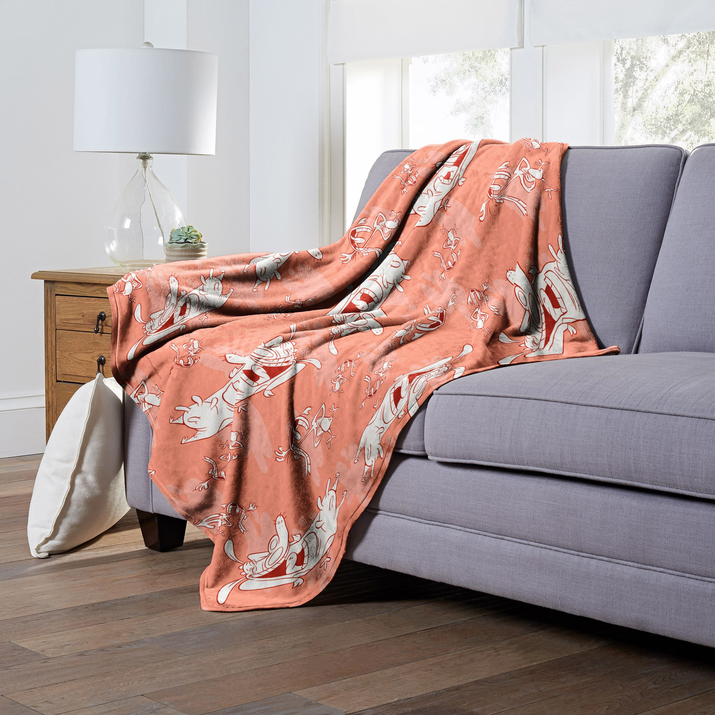 cartoon Networks cow and chicken Silk Touch Throw Blanket, 50 x 60, cow and chicken Repeat(D0102H21LHV)