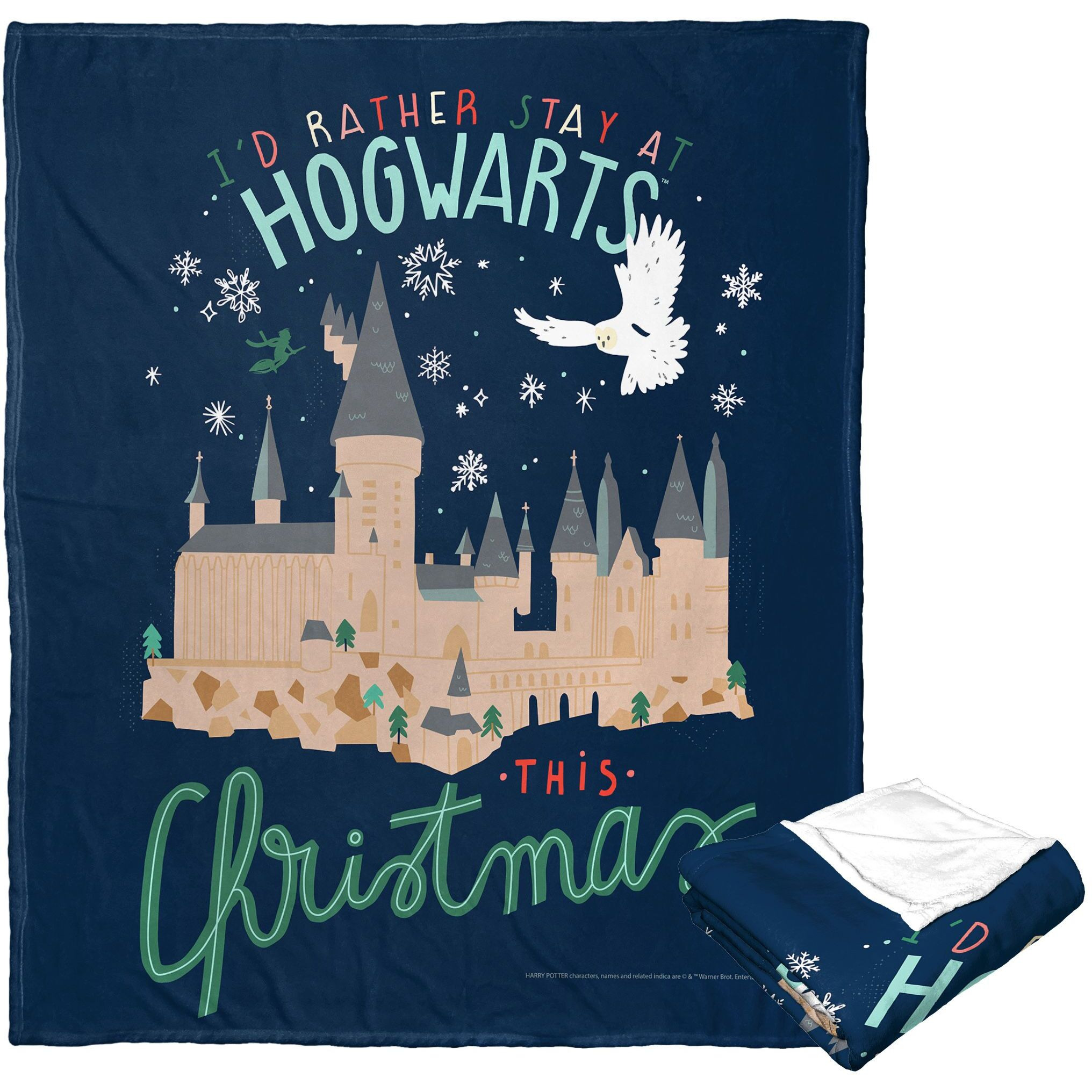 Harry Potter Silk Touch Throw Blanket, 50 x 60, Rather Stay at Hogwarts(D0102H21LNg)