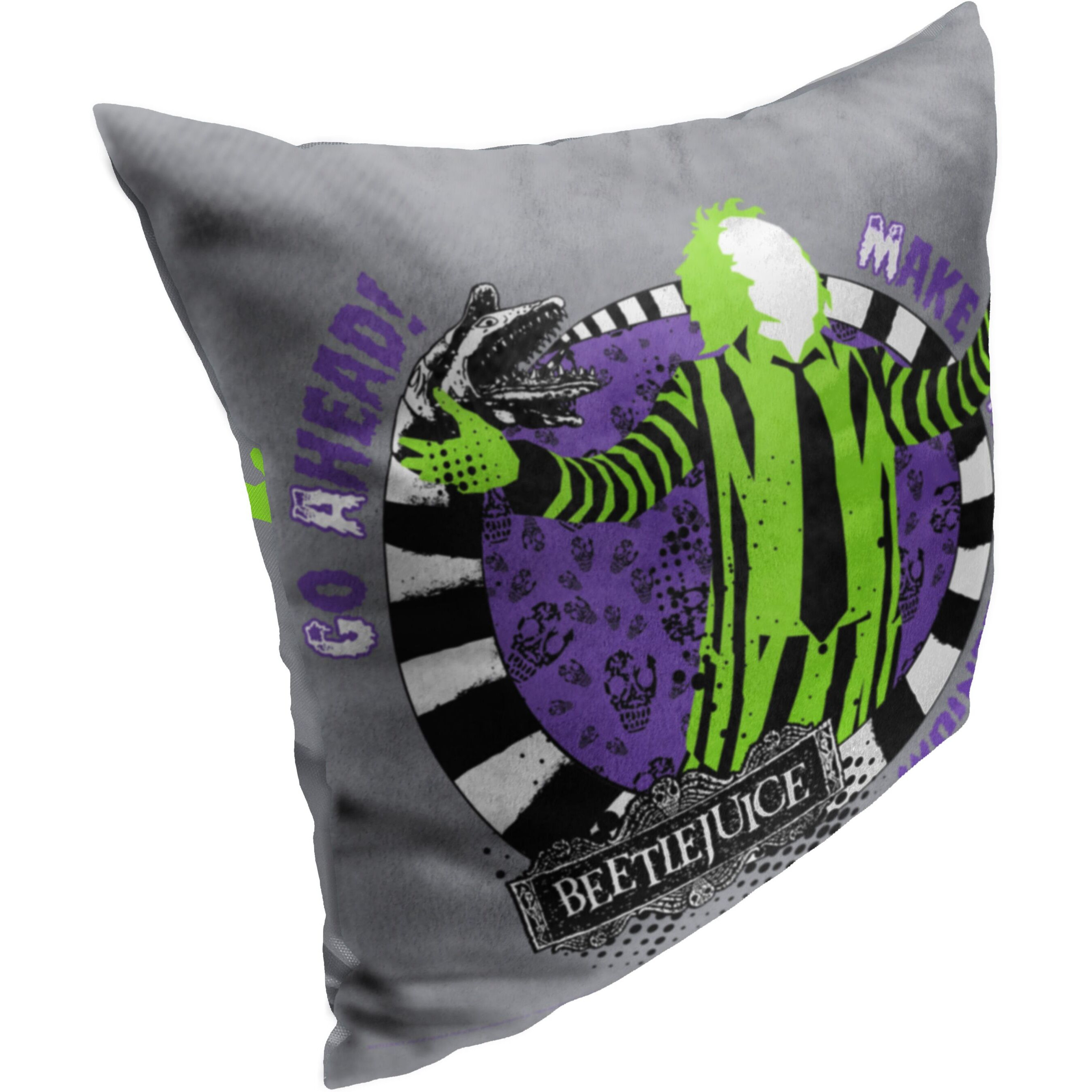 WB-Beetlejuice, Make My Millenium Printed Throw Pillow, 18&quotx18"