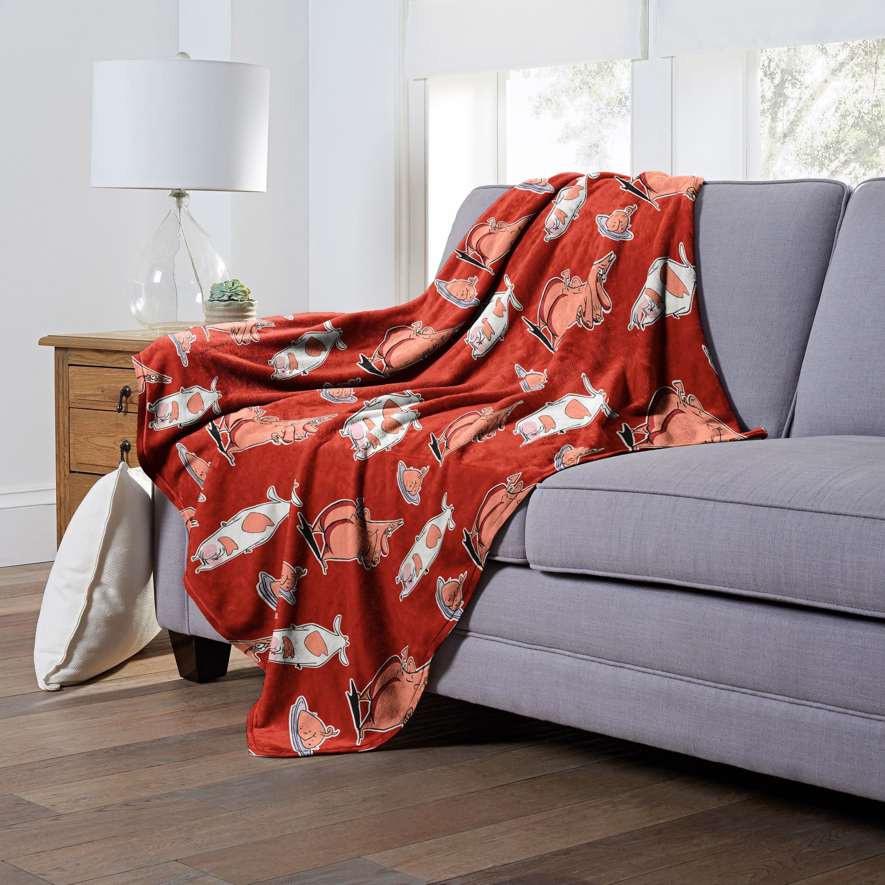 cartoon Networks cow and chicken Silk Touch Throw Blanket, 50 x 60, What the Butt(D0102H21Qgg)