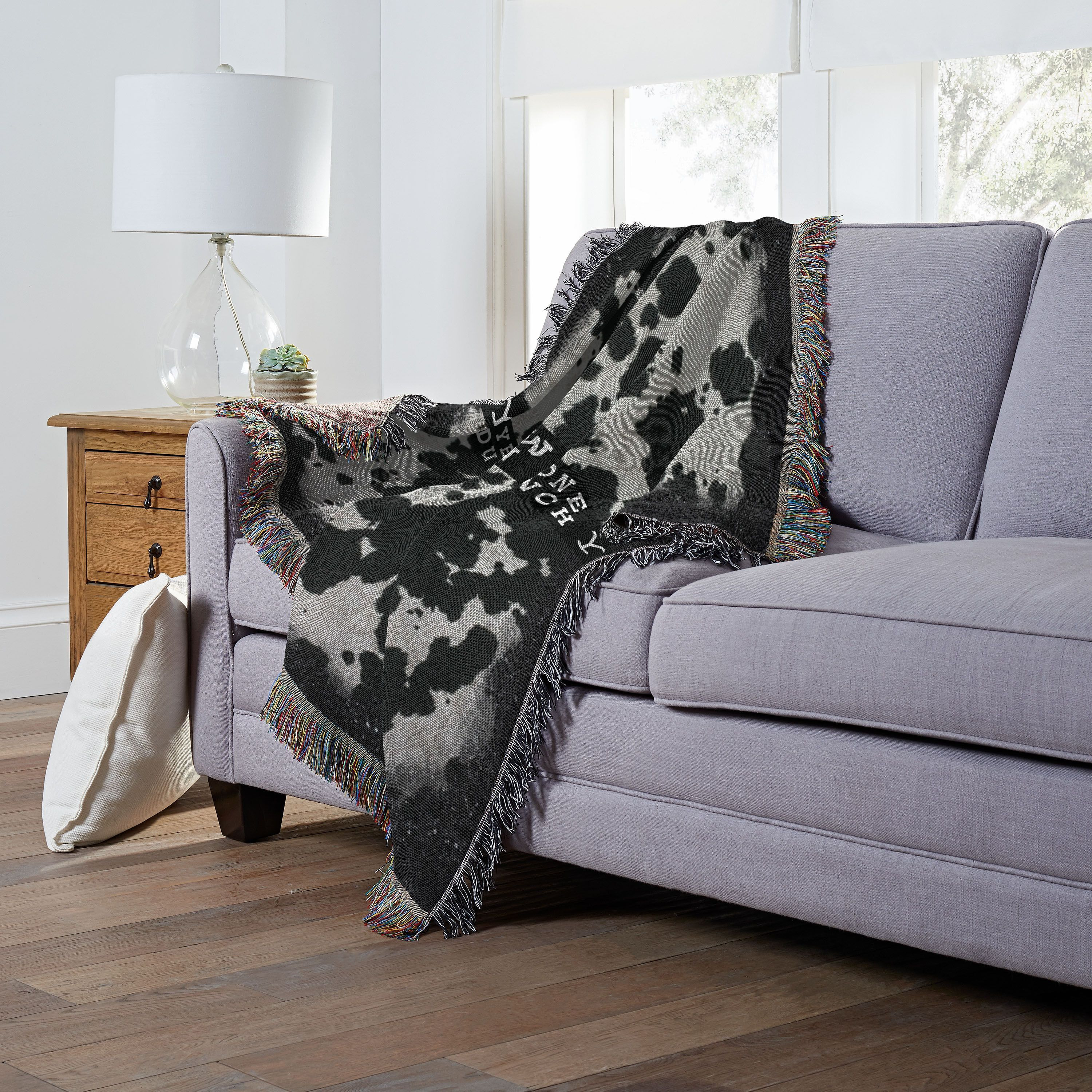 ENT 051 Yellowstone-cowhide Woven Tapestry Throws(D0102H21LDY)