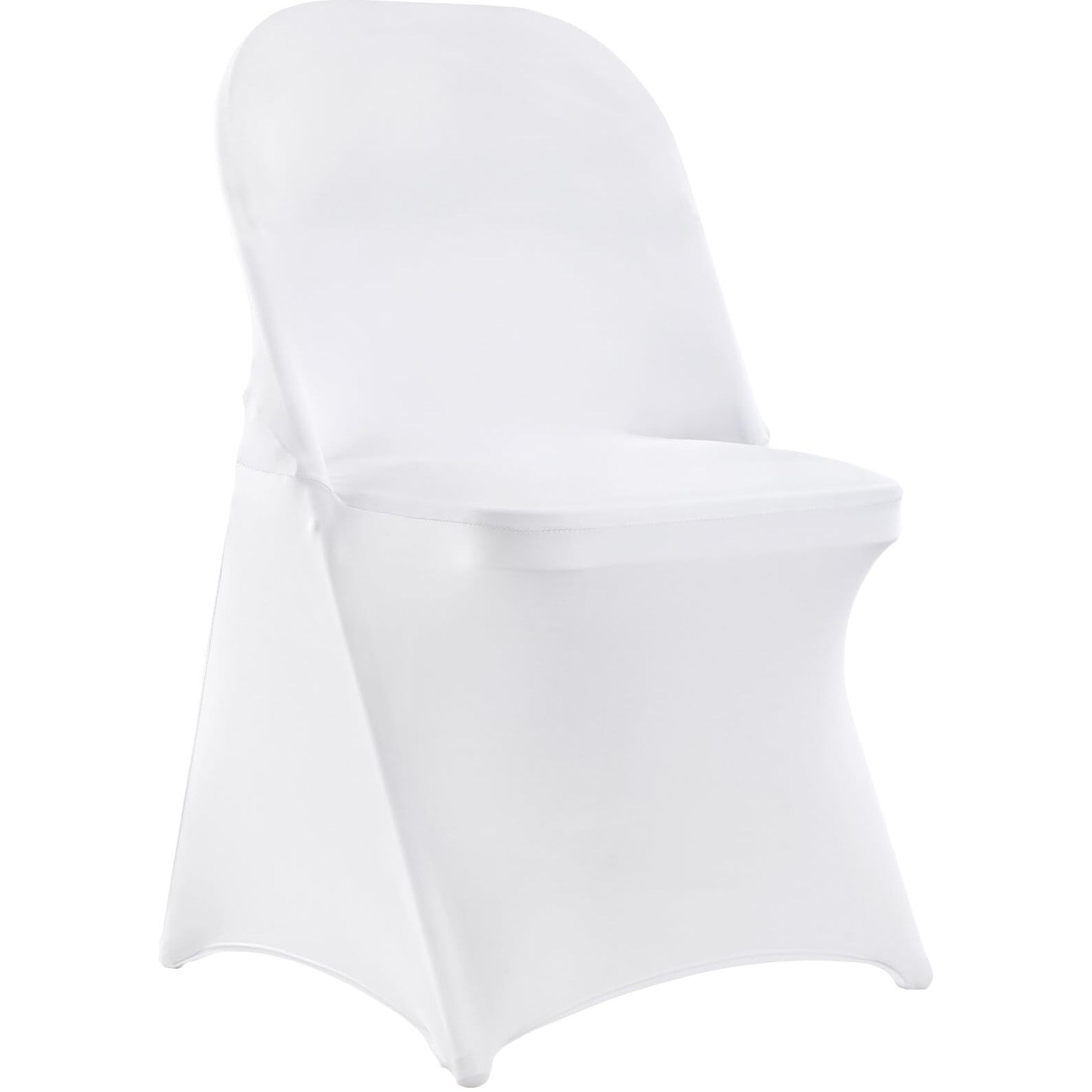 VEVOR White Stretch Spandex Chair Covers - 30 PCS, Folding Kitchen Chairs Cover, Universal Washable Slipcovers Protector, Removable Chair Seat Covers, for Wedding Party Dining Room Banquet Event