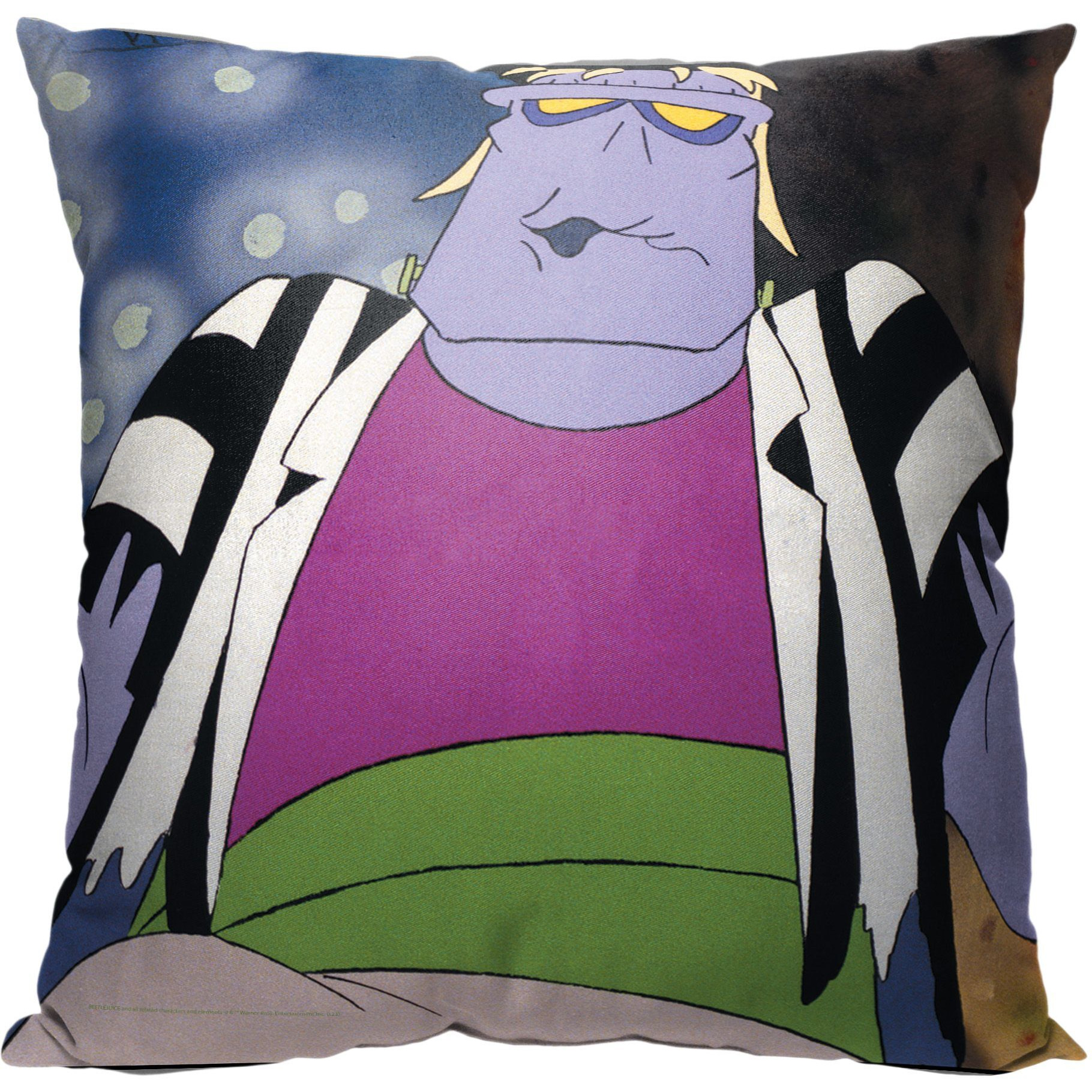 WB Beetlejuice Animated Fraken Beetle Printed Throw Pillow, 18&quotx18"
