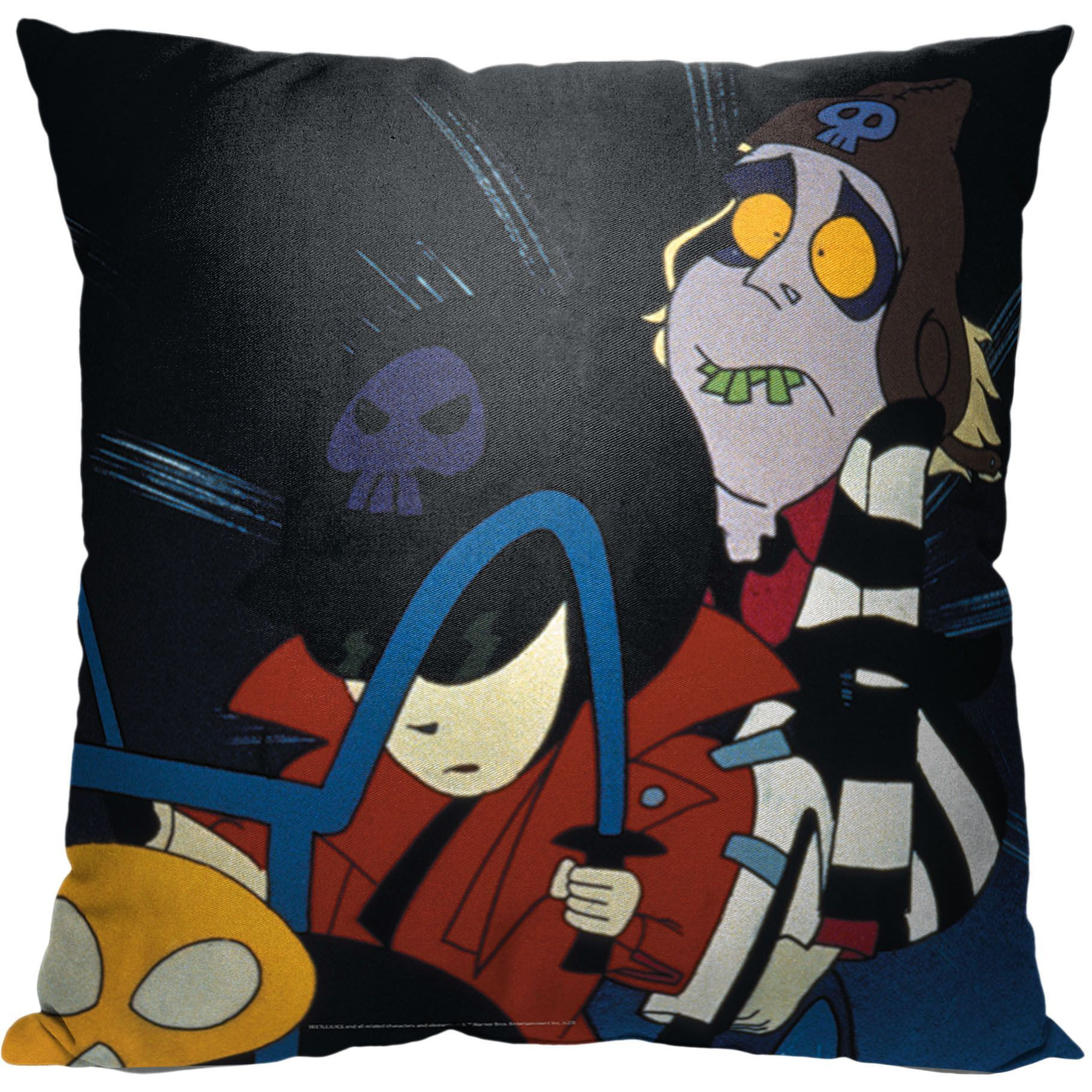 WB Beetlejuice Animated Ghost Rider Printed Throw Pillow, 18&quotx18"
