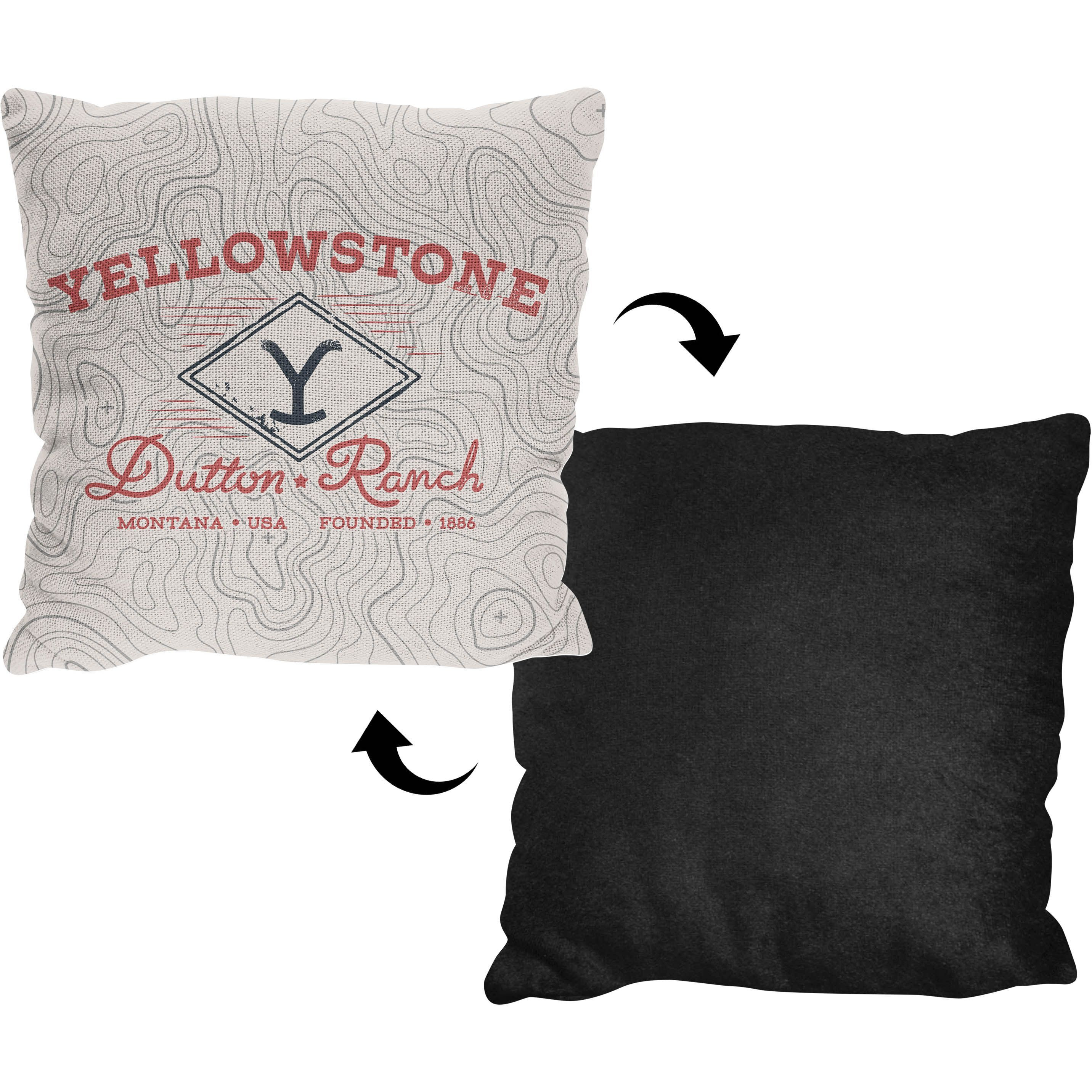 Yellowstone Topo Map 20" Jacquard Pillow