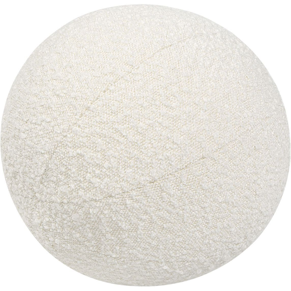 Luna 12" Round Sphere Accent Ball Throw Pillow, Ivory White Boucle