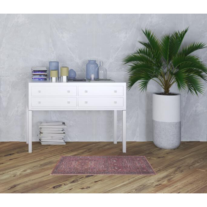 2 X 4 Brick Oriental Power Loom Distressed Washable Area Rug